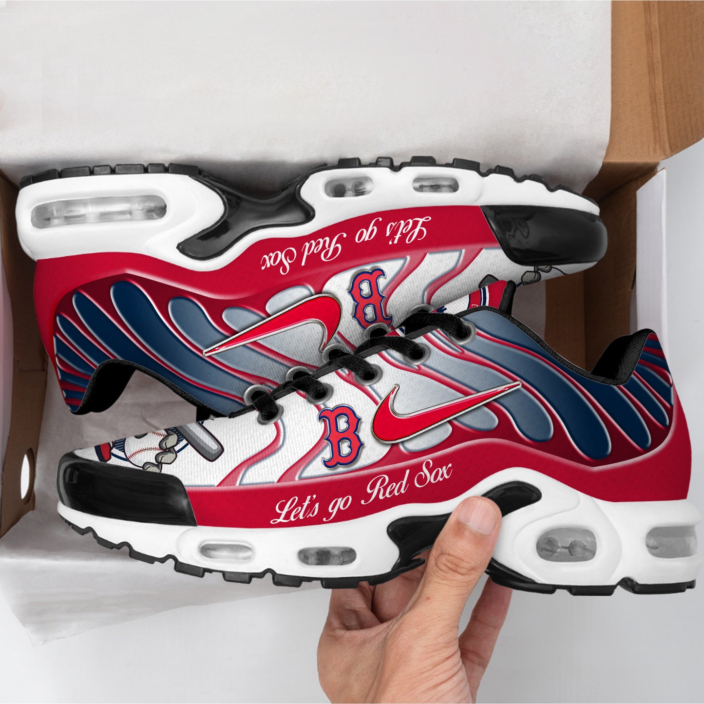 Ideafootwear Boston Red Sox TN Shoes Sneakers For Men And Women