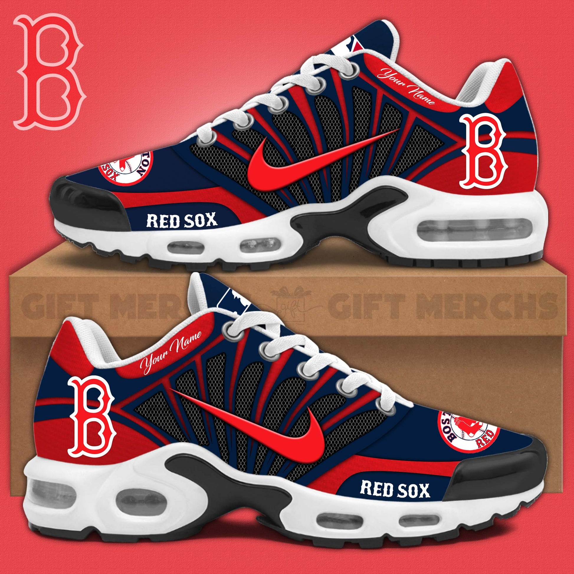 Ideafootwear Boston Red Sox TN Shoes Sneakers For Men And Women