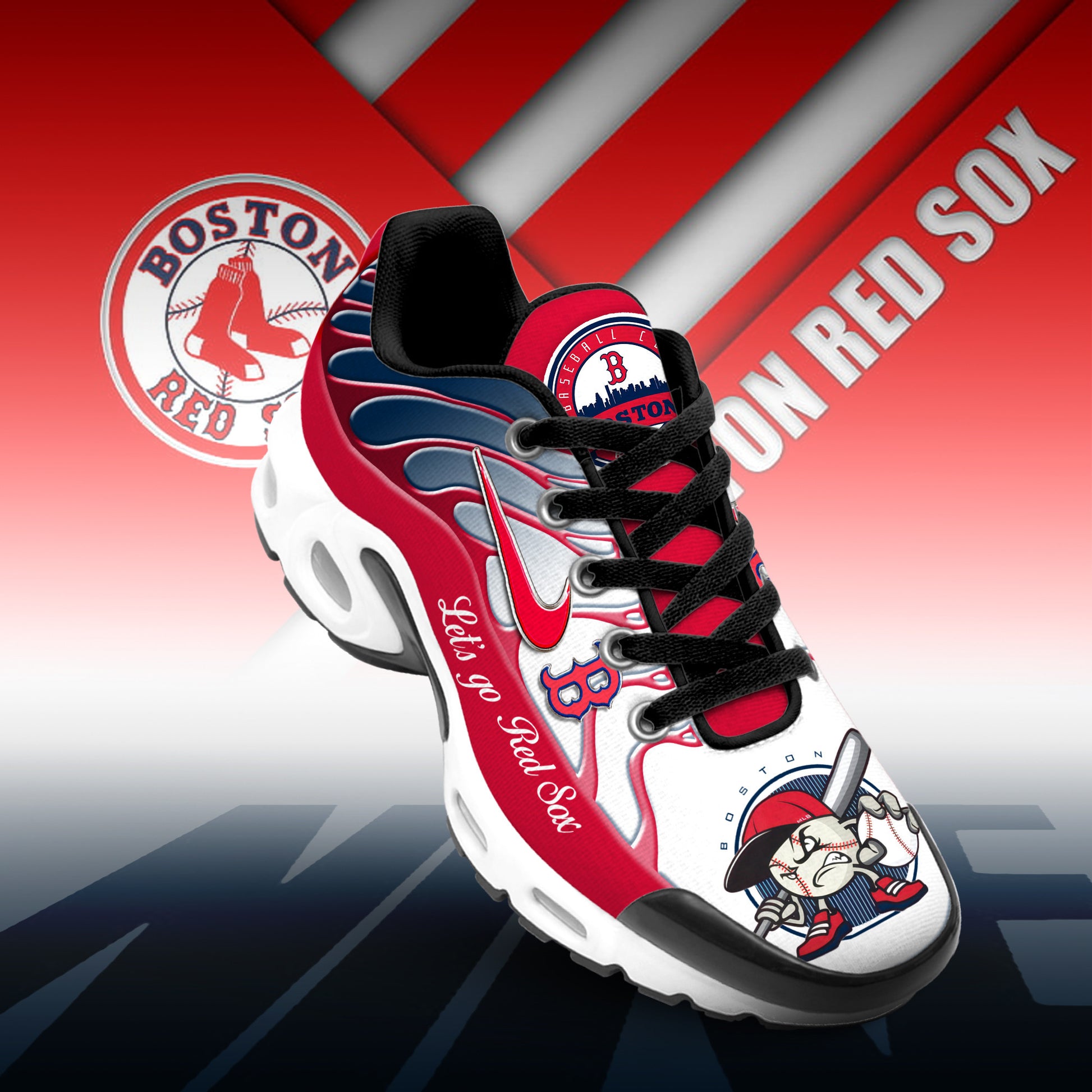 Ideafootwear Boston Red Sox TN Shoes Sneakers For Men And Women