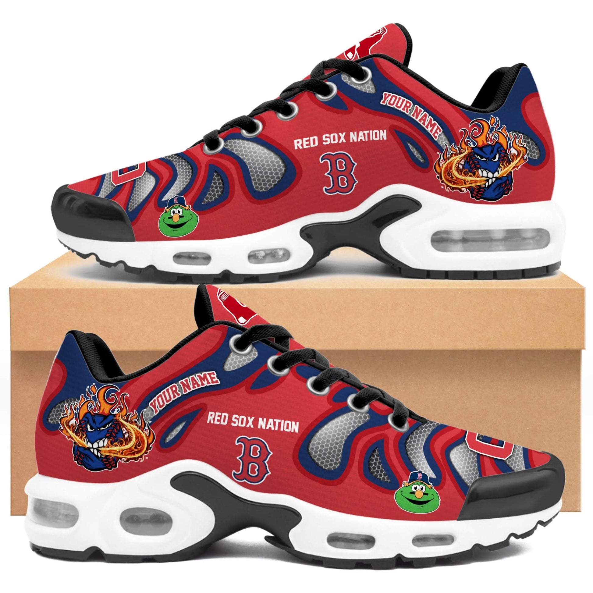 Ideafootwear Boston Red Sox TN Shoes Sneakers For Men And Women