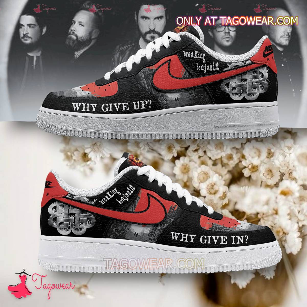 Ideafootwear Breaking Benjamin Air Low-Top Sneakers Shoes For Men And Women 1