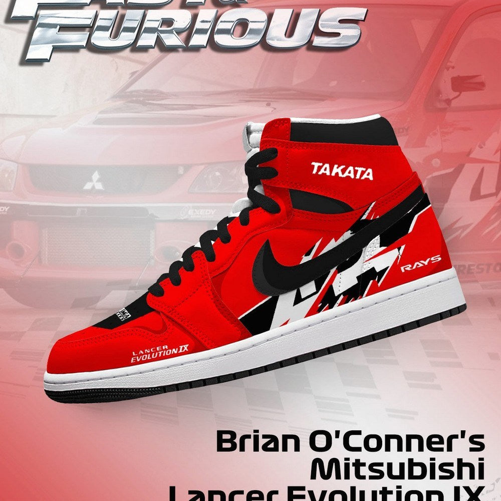 Ideafootwear Brian O'Conner's Lancer Evolution IX AJ1 High Sneakers Shoes For Men And Women
