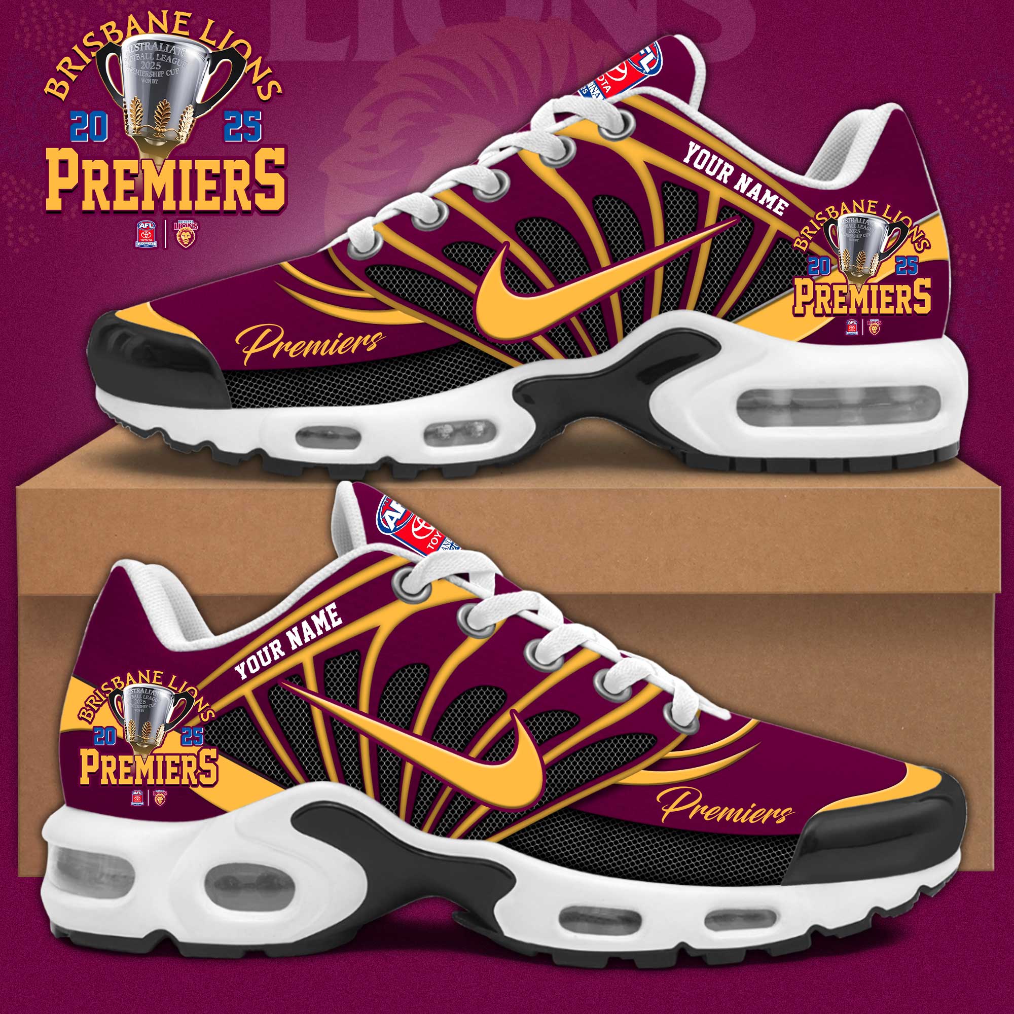 Ideafootwear Brisbane Lions TN Shoes Sneakers For Men And Women