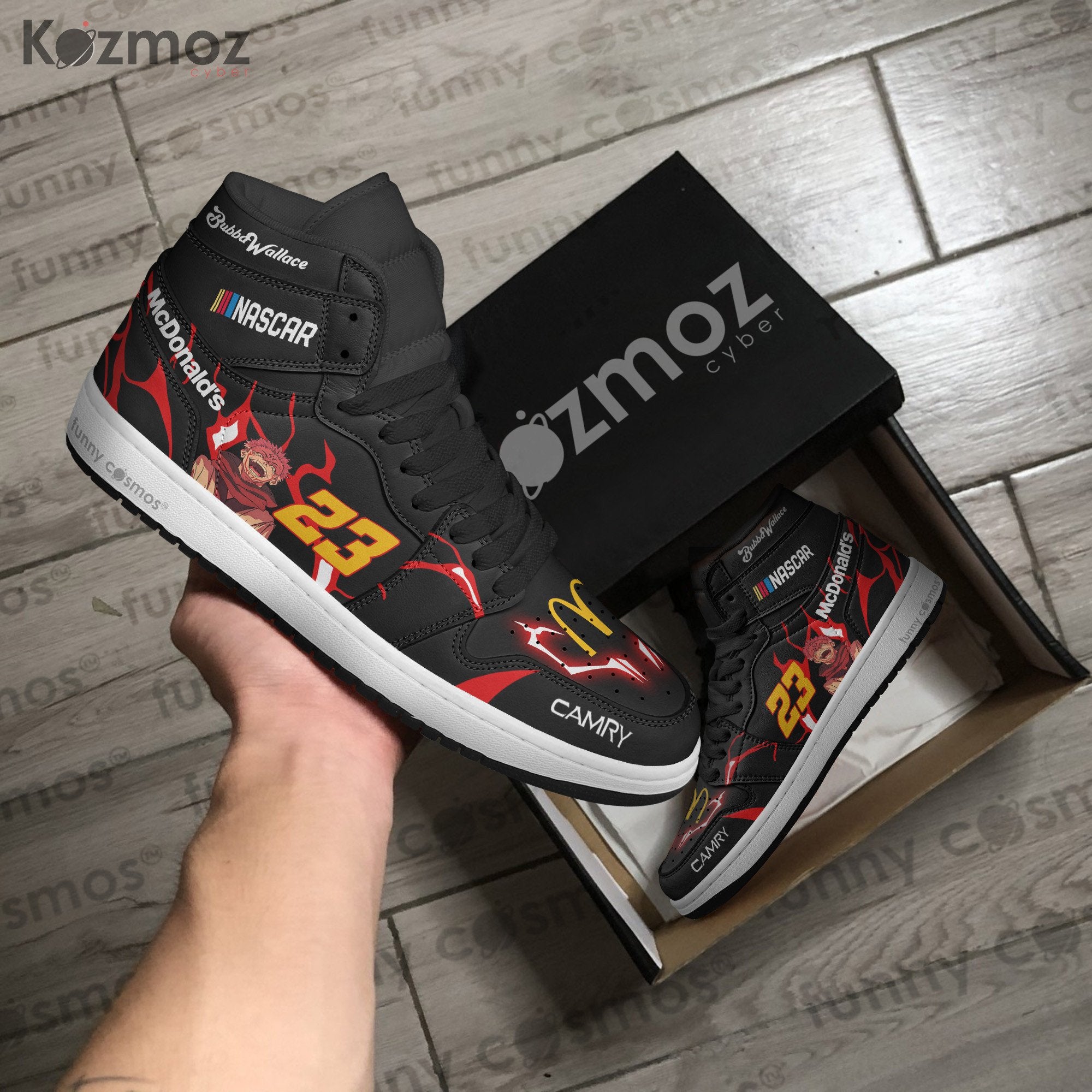 Ideafootwear Bubba Wallace AJ1 High Sneakers Shoes For Men And Women