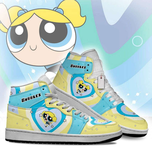 Ideafootwear Bubbles The Powerpuff Girls AJ1 High Sneakers Shoes For Men And Women