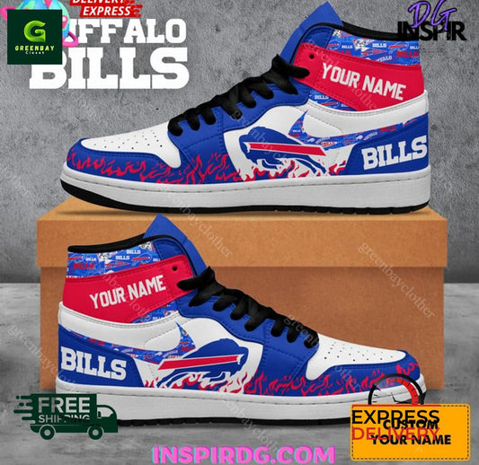Ideafootwear Buffalo Bills AJ1 High Sneakers Shoes For Men And Women