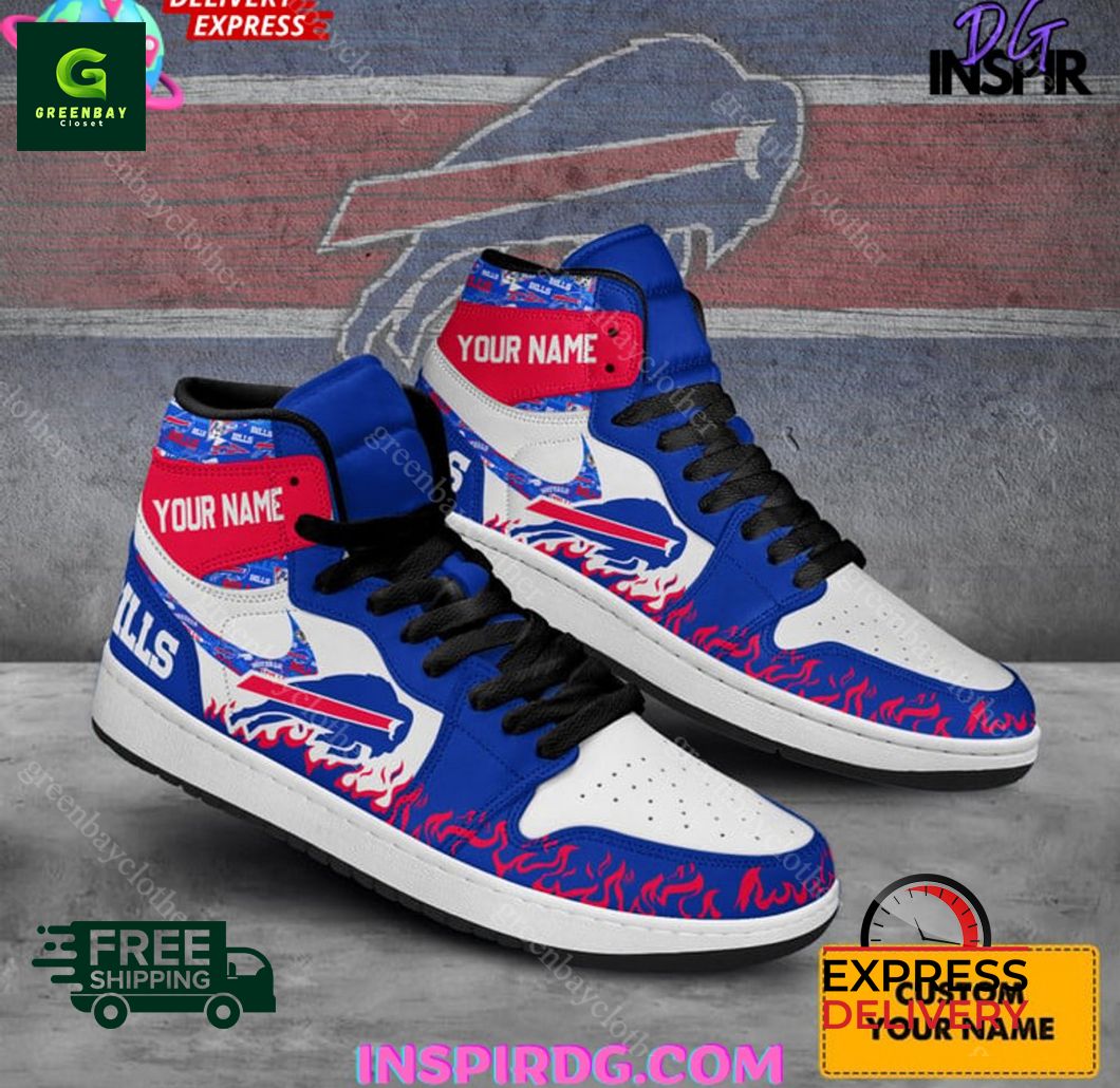 Ideafootwear Buffalo Bills AJ1 High Sneakers Shoes For Men And Women
