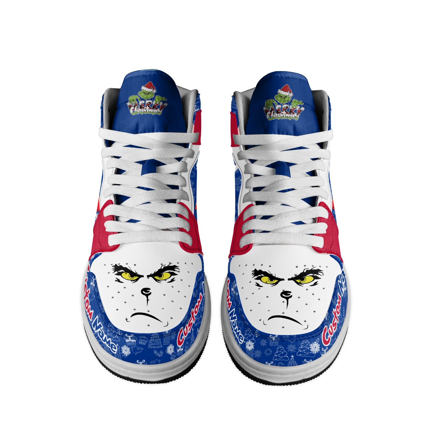 Ideafootwear Buffalo Bills x The Grinch x Christmas AJ1 High Sneakers Shoes For Men And Women