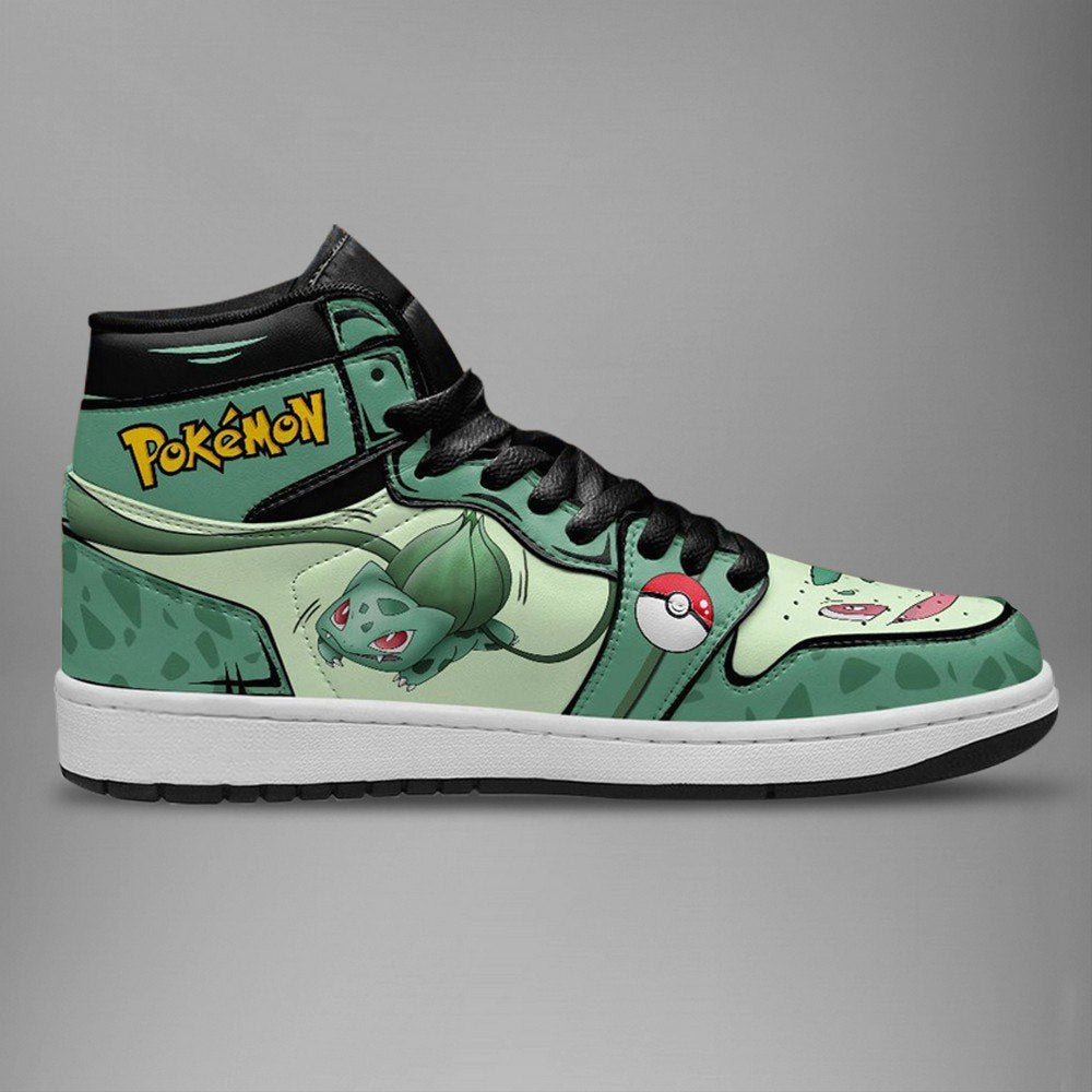Ideafootwear Bulbasaur AJ1 High Sneakers Shoes For Men And Women