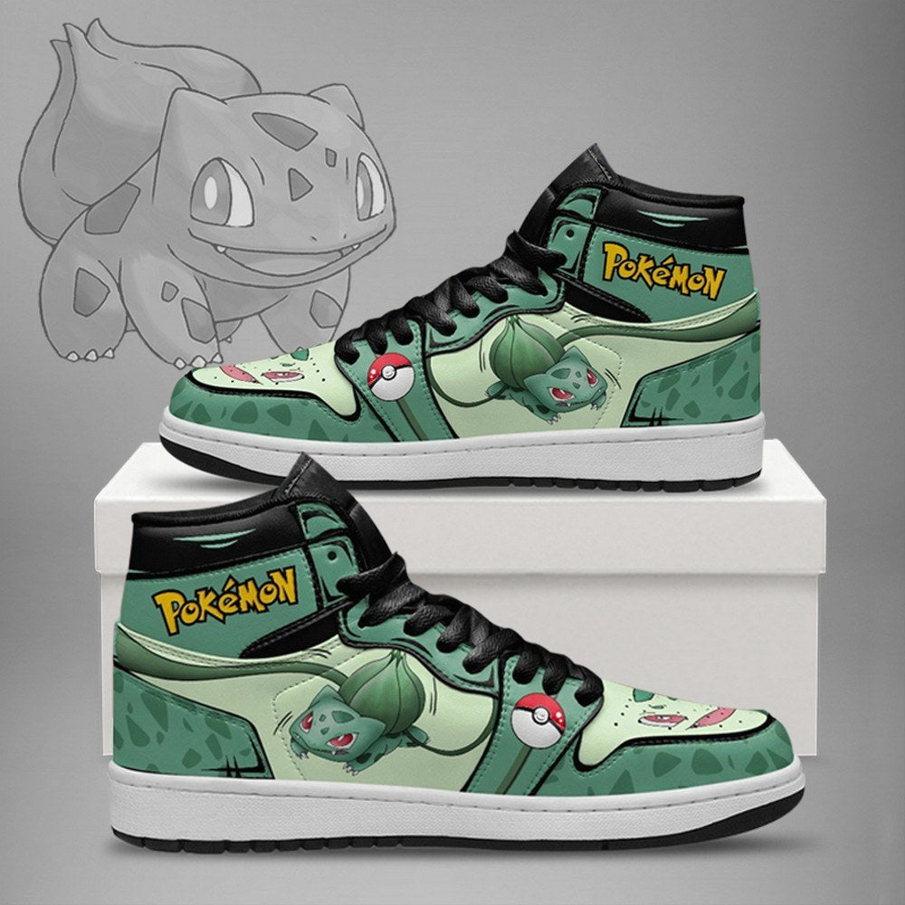 Ideafootwear Bulbasaur AJ1 High Sneakers Shoes For Men And Women