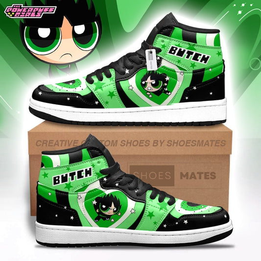 Ideafootwear Butch The Powerpuff Girls AJ1 High Sneakers Shoes For Men And Women