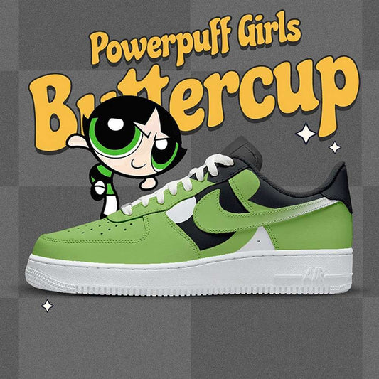 Ideafootwear Buttercup The Powerpuff Girls Air Low-Top Sneakers Shoes For Men And Women 1