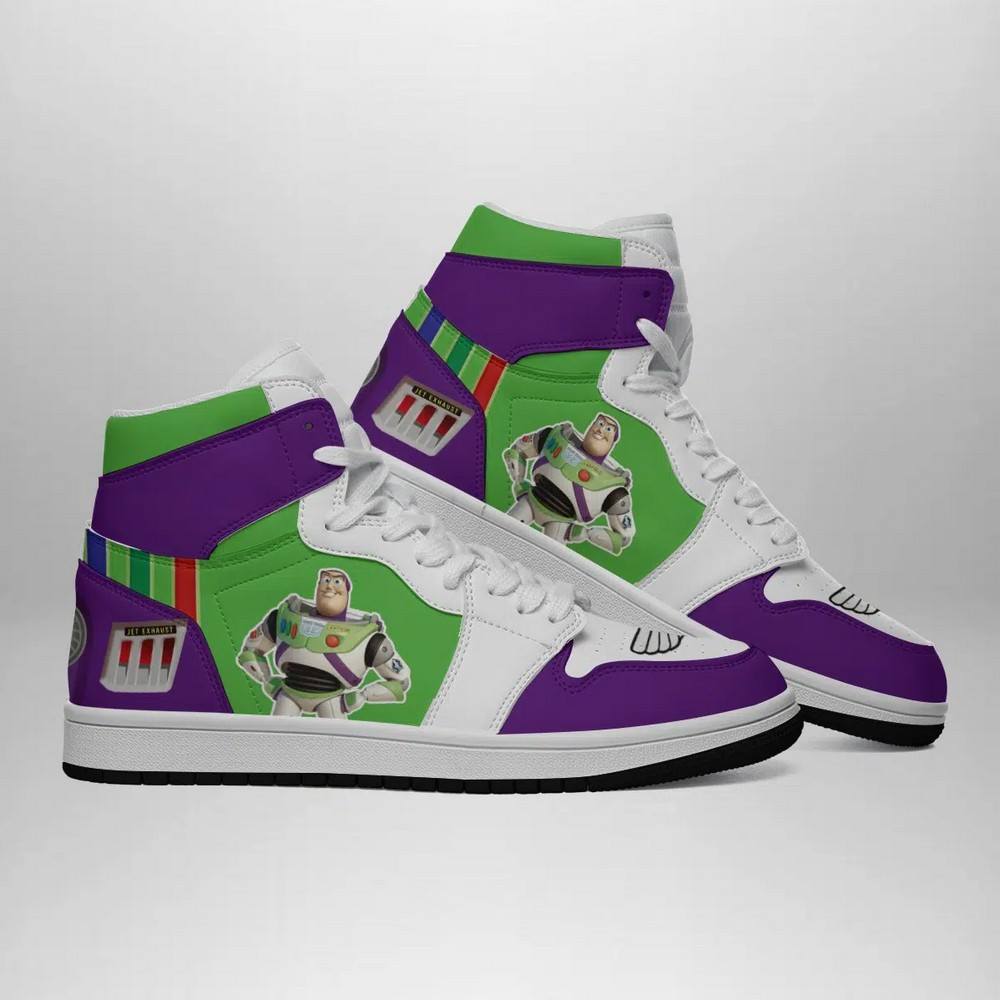 Ideafootwear Buzz Lightyear Disney AJ1 High Sneakers Shoes For Men And Women