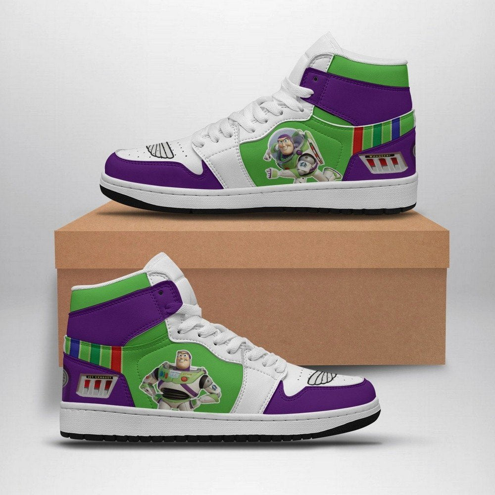 Ideafootwear Buzz Lightyear Disney AJ1 High Sneakers Shoes For Men And Women