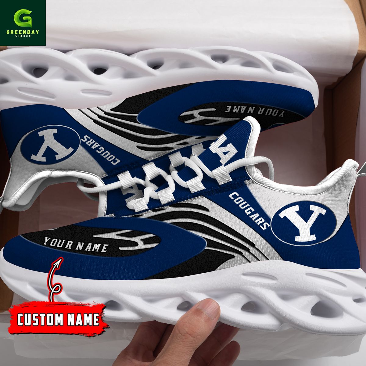 Ideafootwear BYU Cougars Max Soul Shoes Sneakers For Men And Women