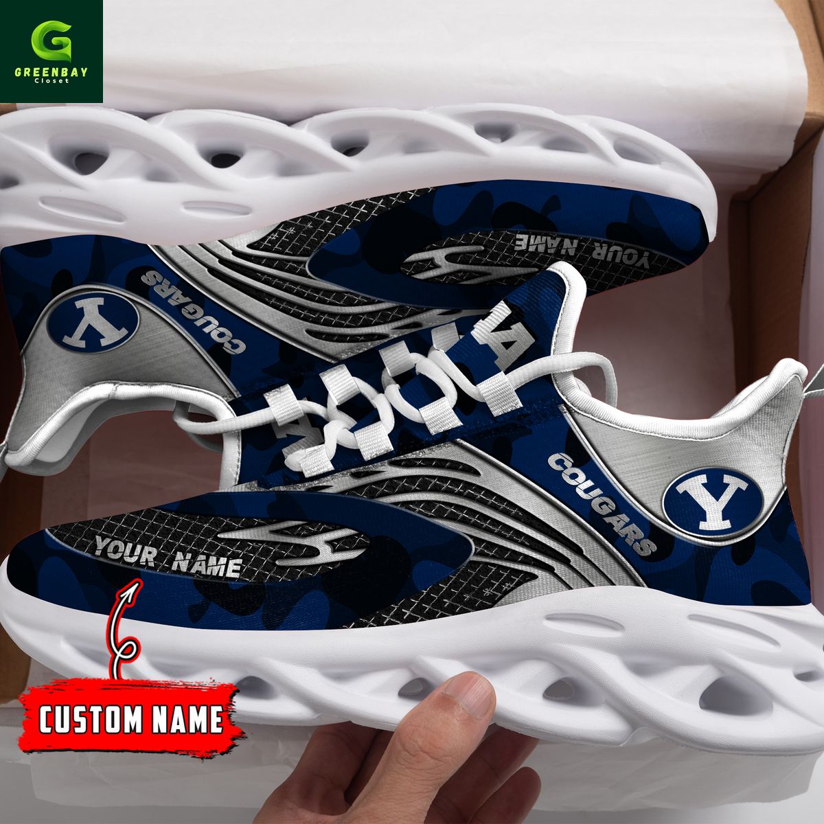 Ideafootwear BYU Cougars Max Soul Shoes Sneakers For Men And Women