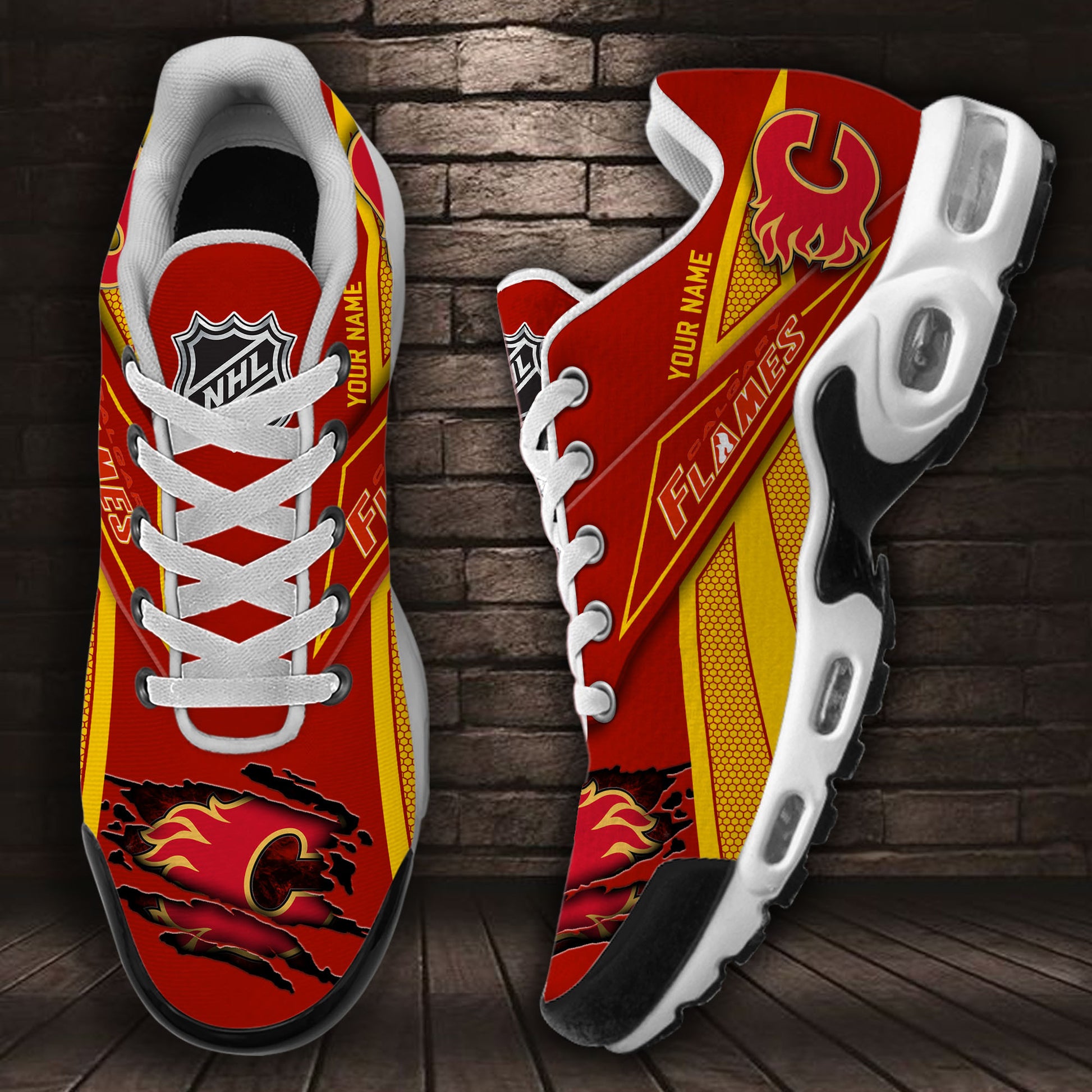 Ideafootwear Calgary Flames TN Shoes Sneakers For Men And Women