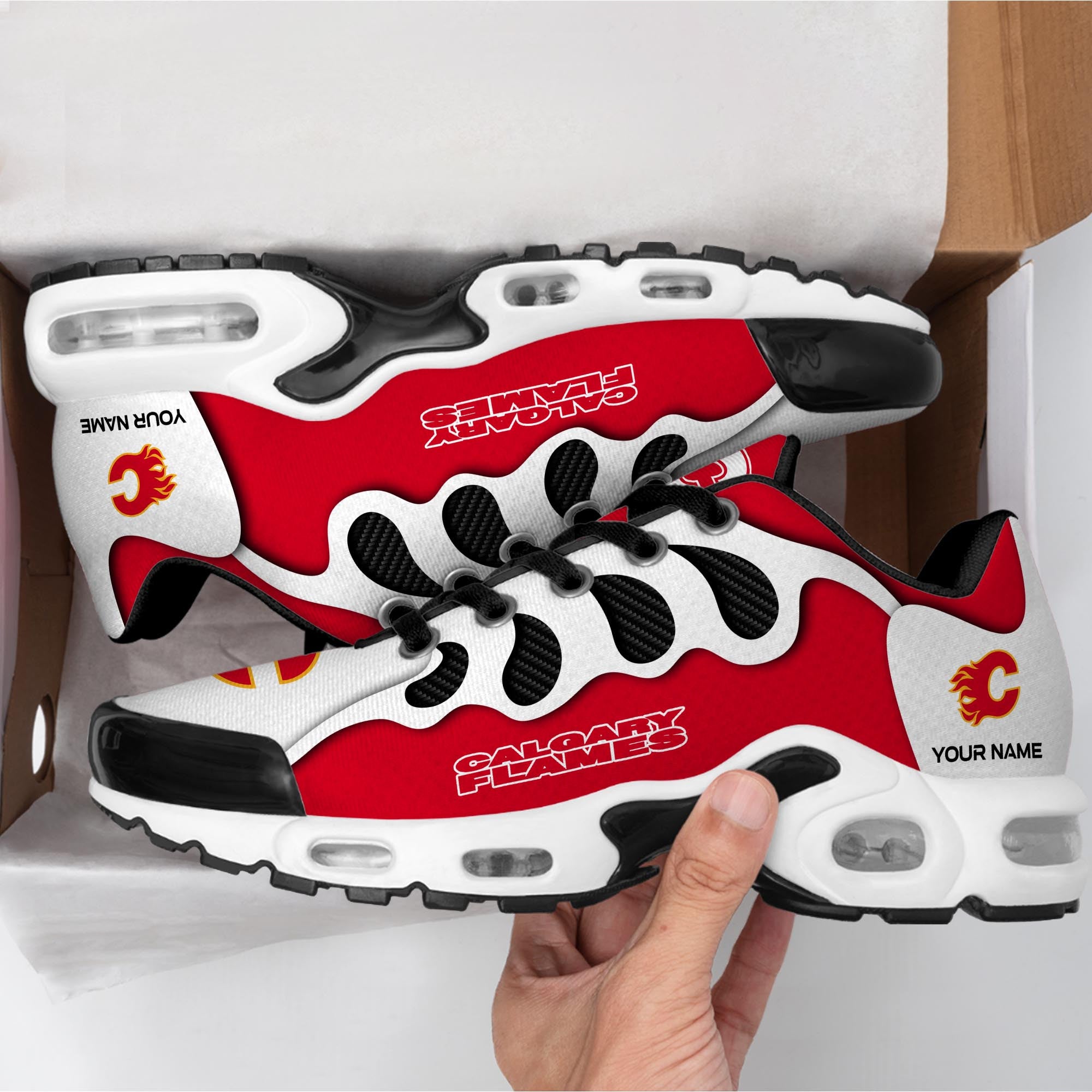 Ideafootwear Calgary Flames TN Shoes Sneakers For Men And Women