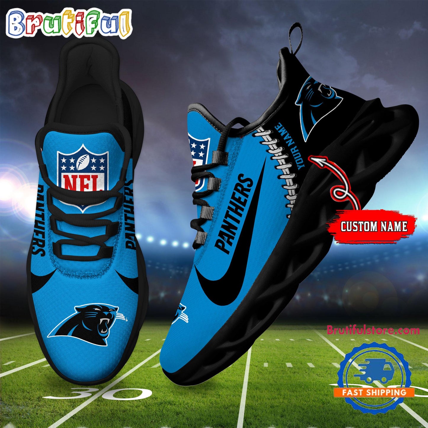 Ideafootwear Carolina Panthers Max Soul Shoes Sneakers For Men And Women