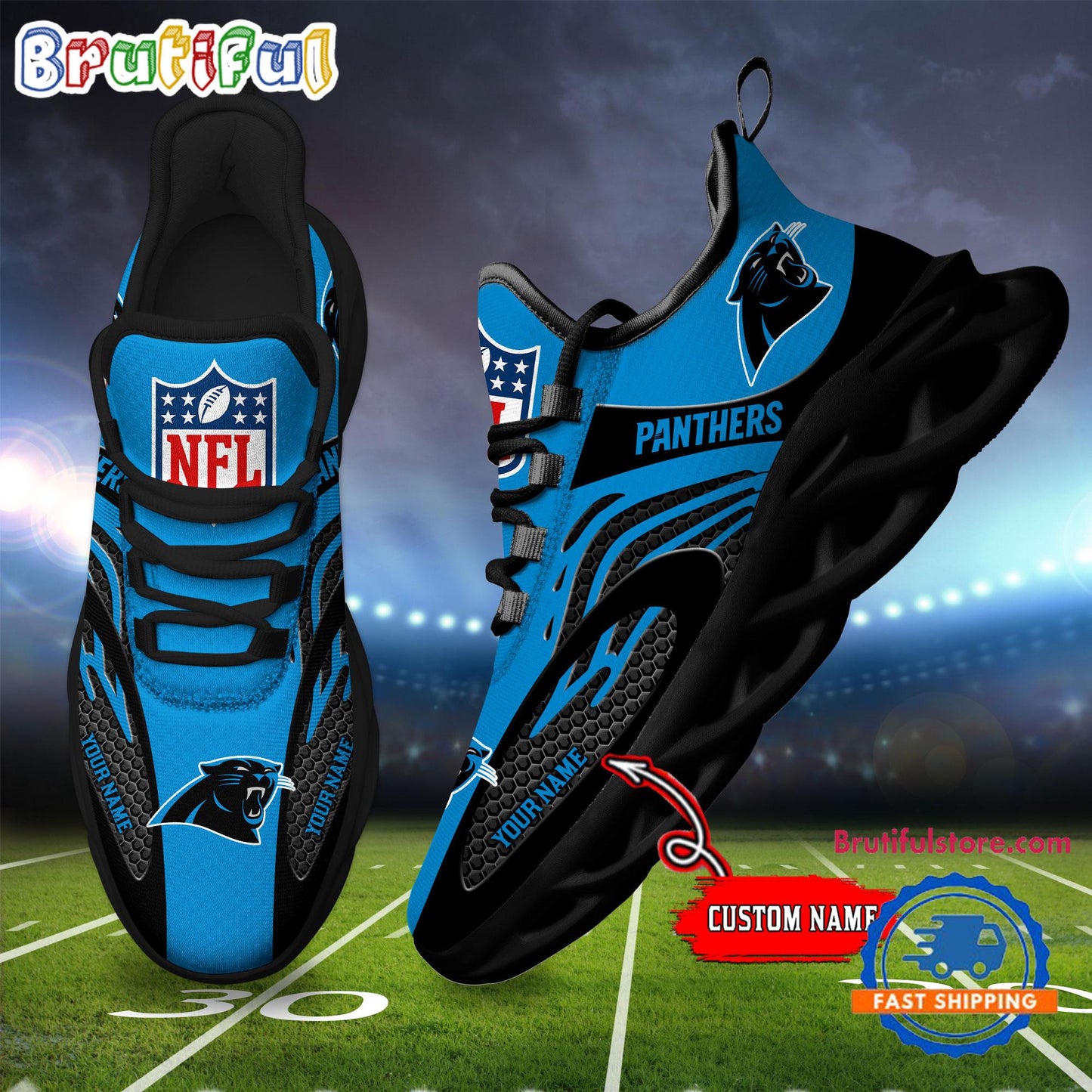 Ideafootwear Carolina Panthers Max Soul Shoes Sneakers For Men And Women
