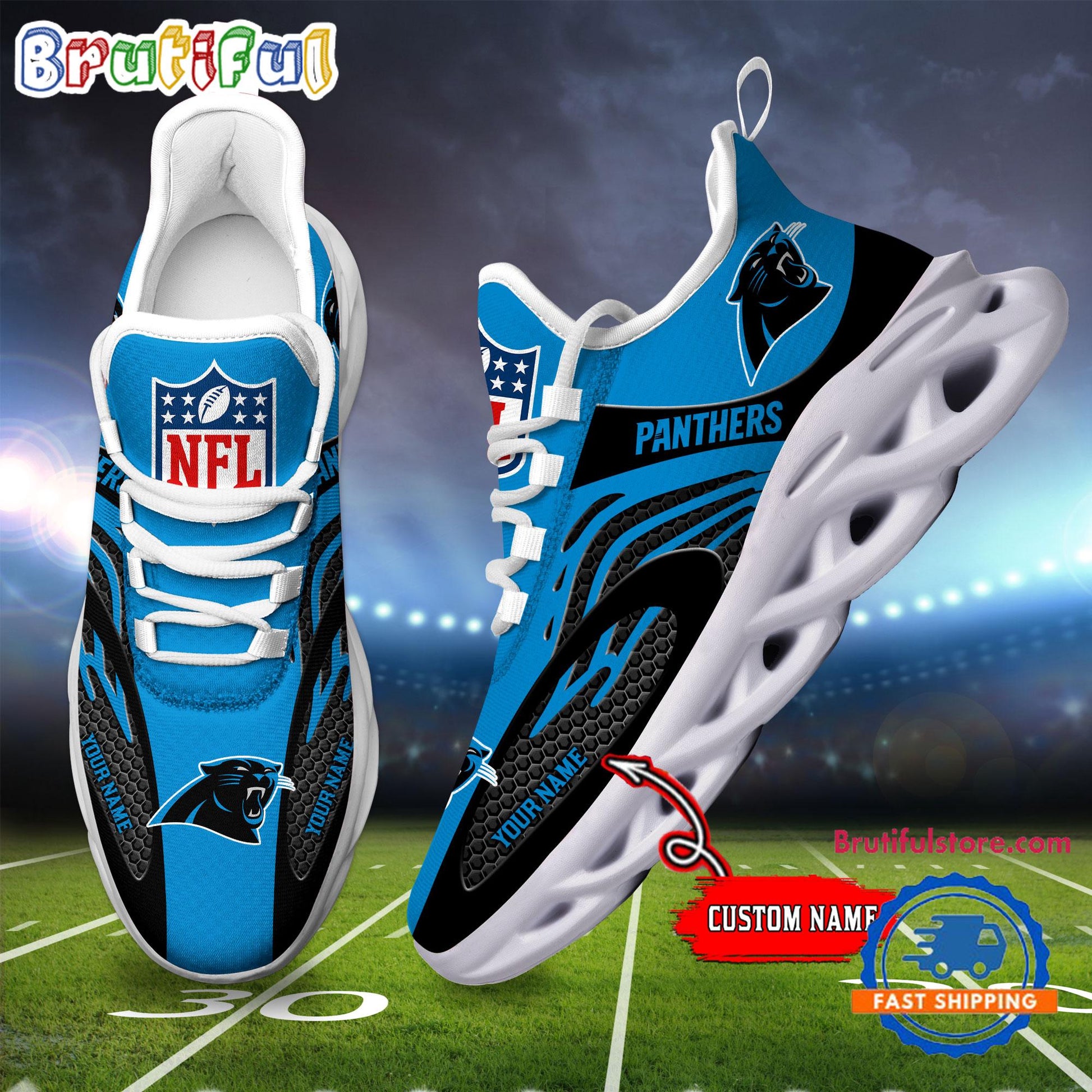Ideafootwear Carolina Panthers Max Soul Shoes Sneakers For Men And Women
