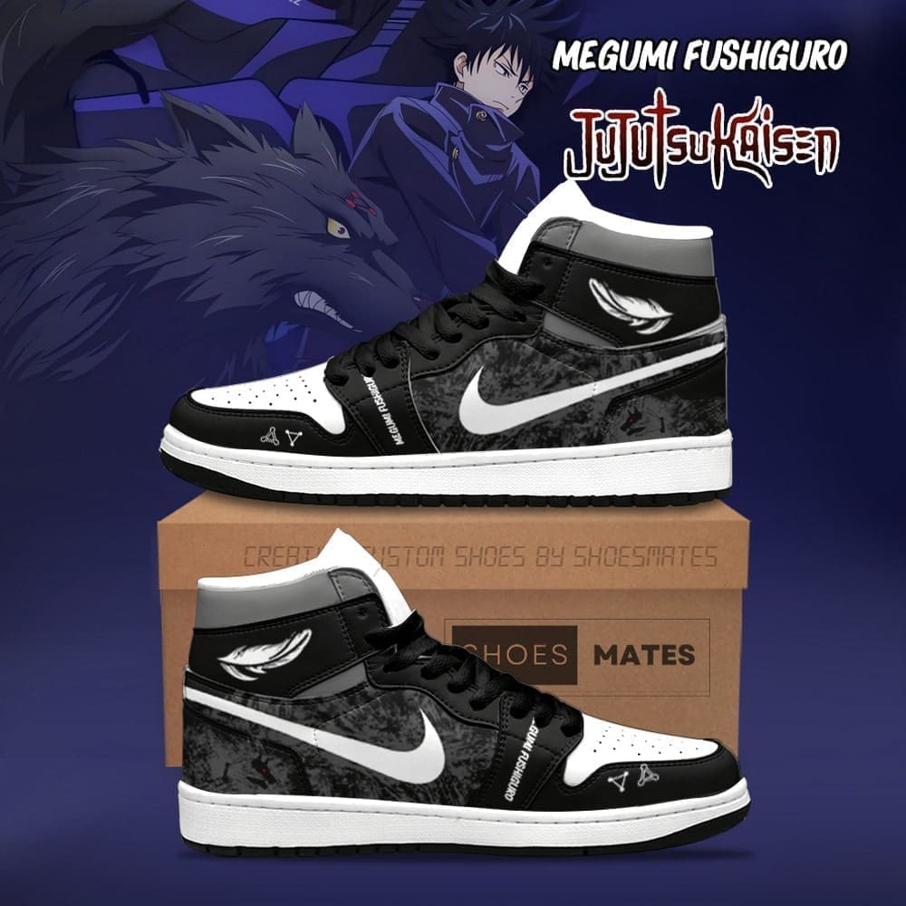 Ideafootwear Channel Inner Strength with Megumi Fushiguro AJ1 High Sneakers Shoes For Men And Women