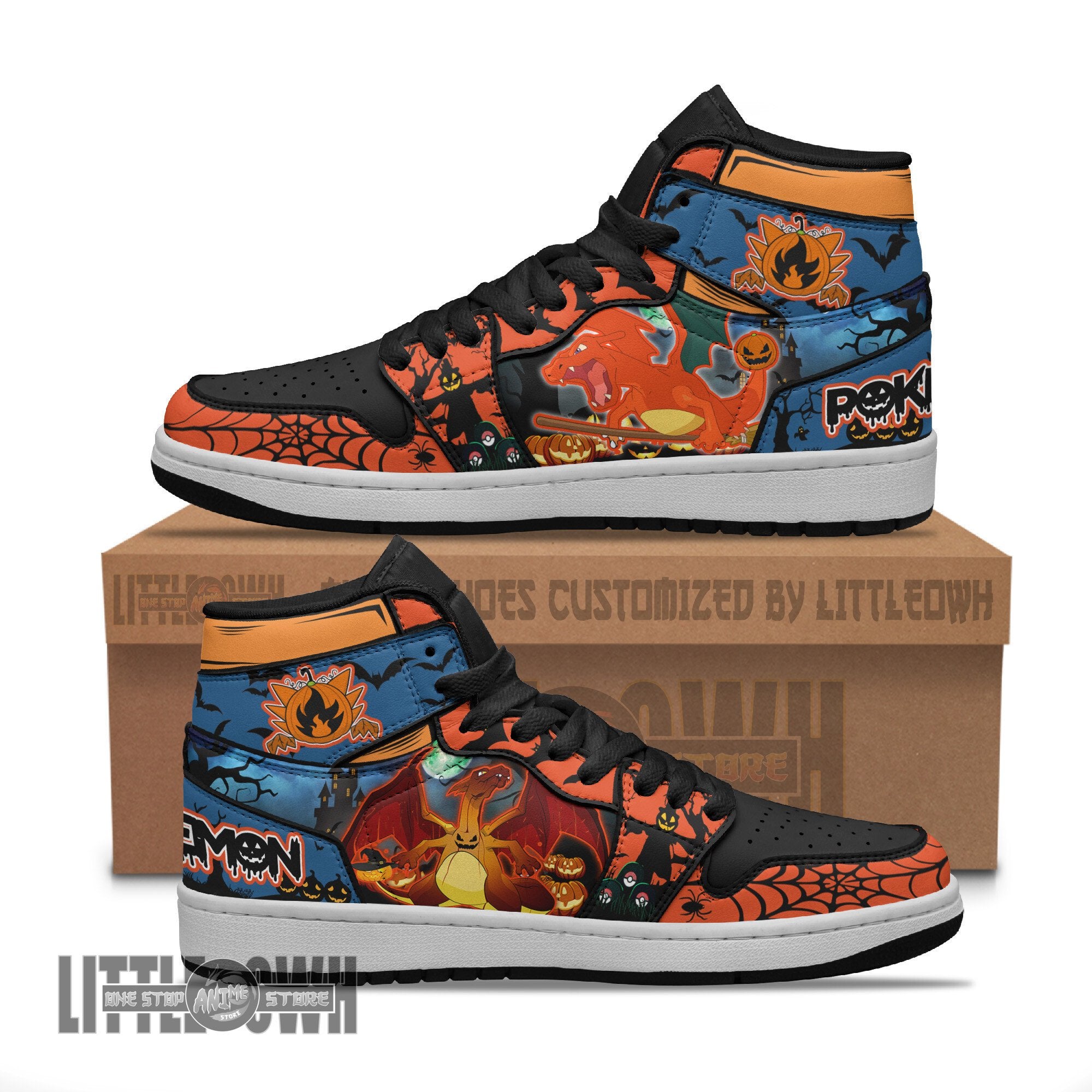 Ideafootwear Charizard AJ1 High Sneakers Shoes For Men And Women