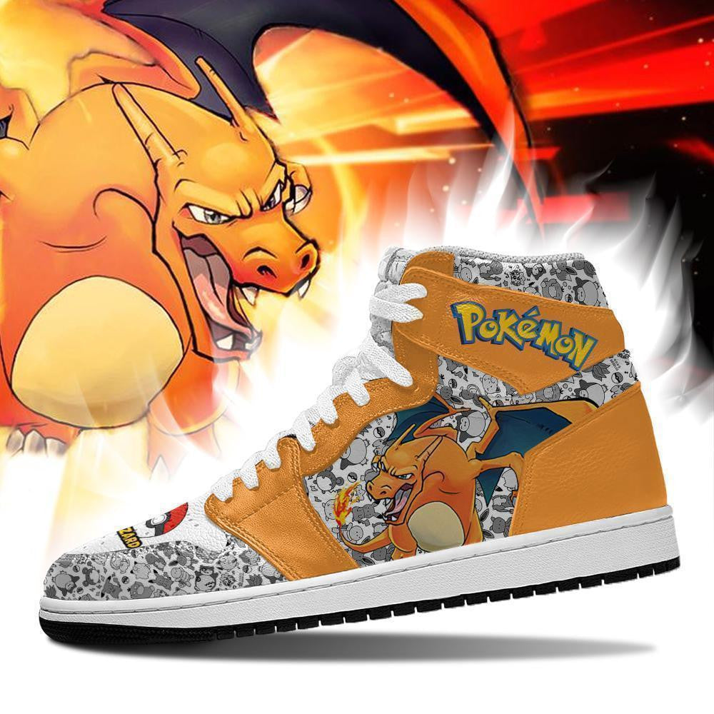 Ideafootwear Charizard AJ1 High Sneakers Shoes For Men And Women