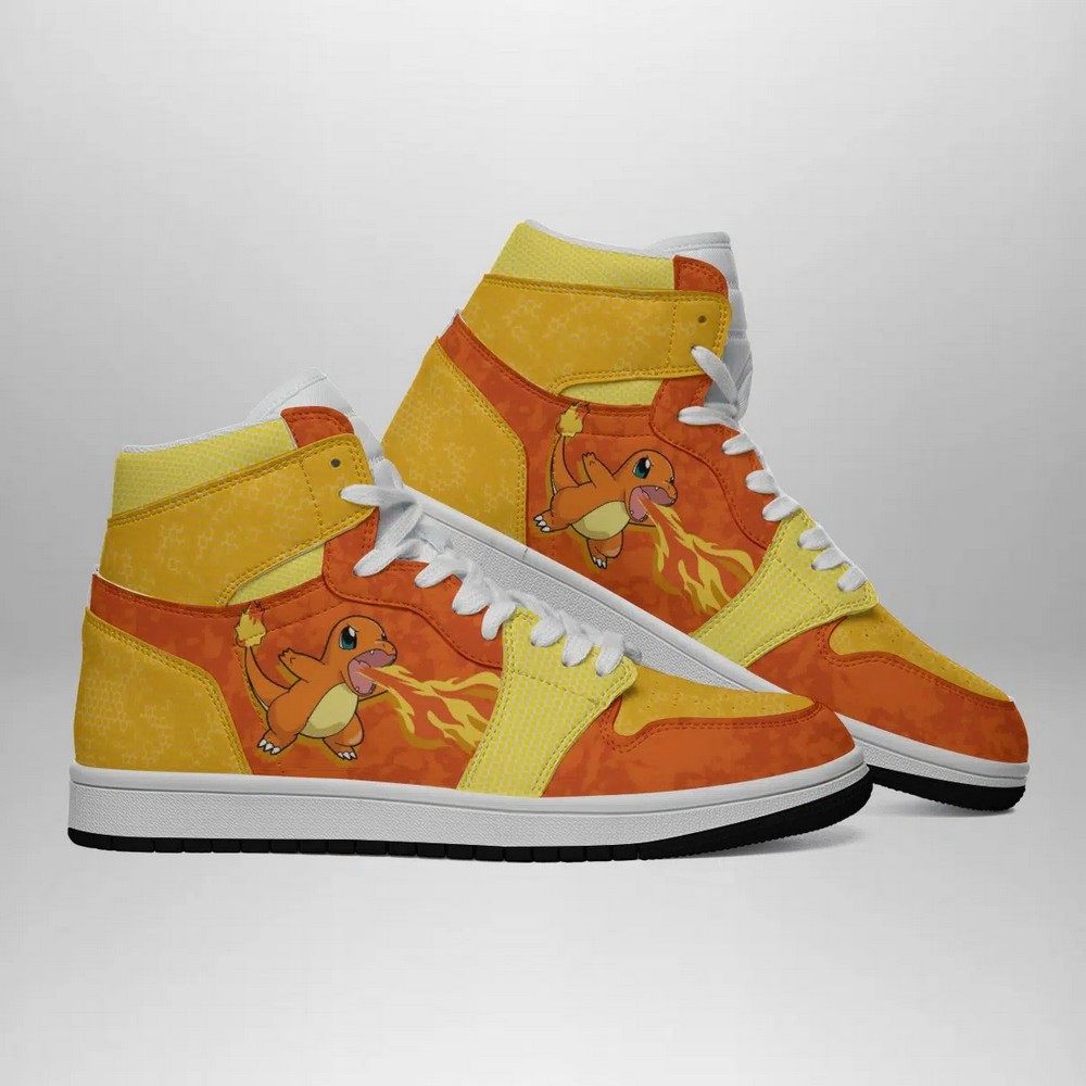 Ideafootwear Charmander Attack Pokemon  AJ1 High Sneakers Shoes For Men And Women