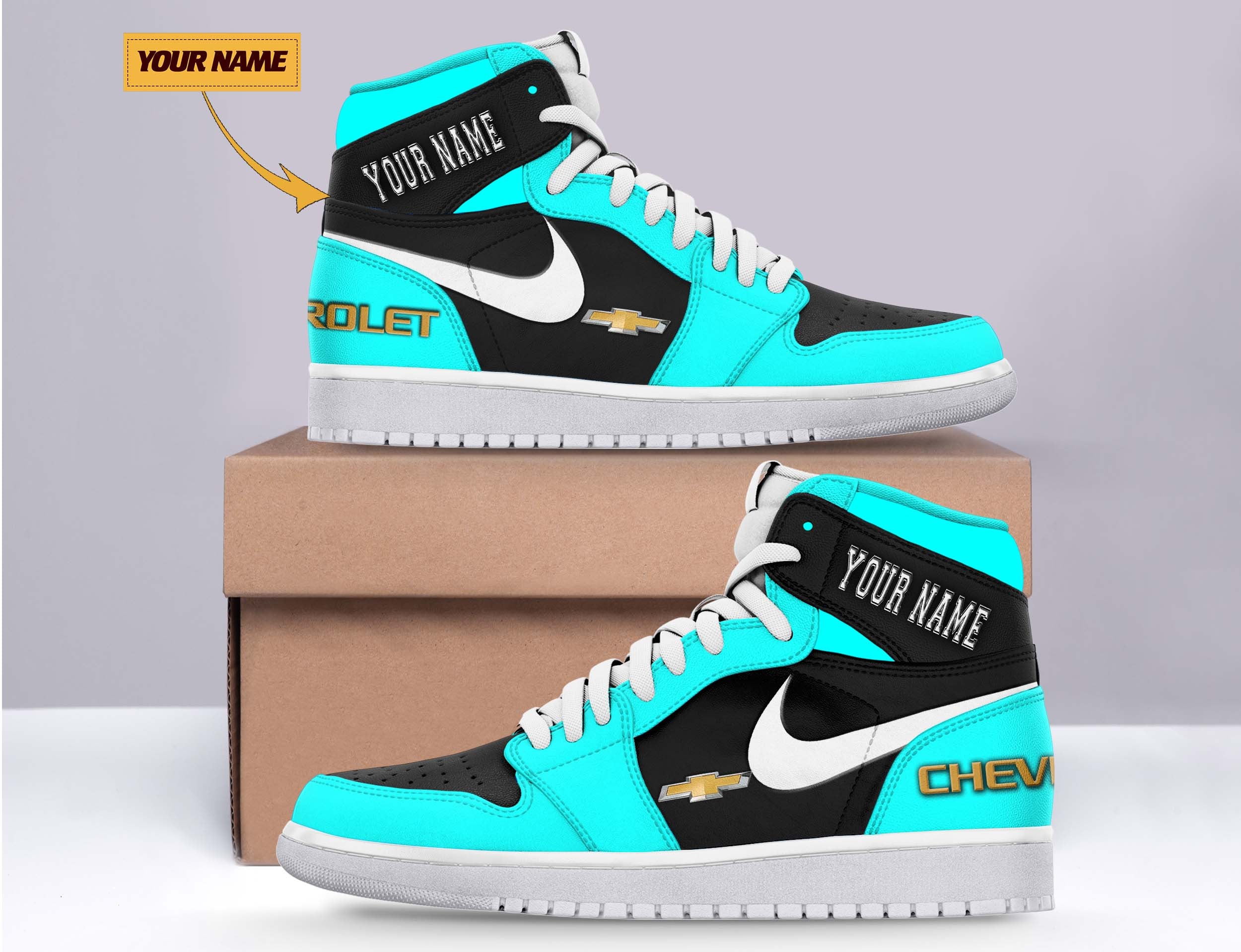 Ideafootwear Chevrolet AJ1 High Sneakers Shoes For Men And Women