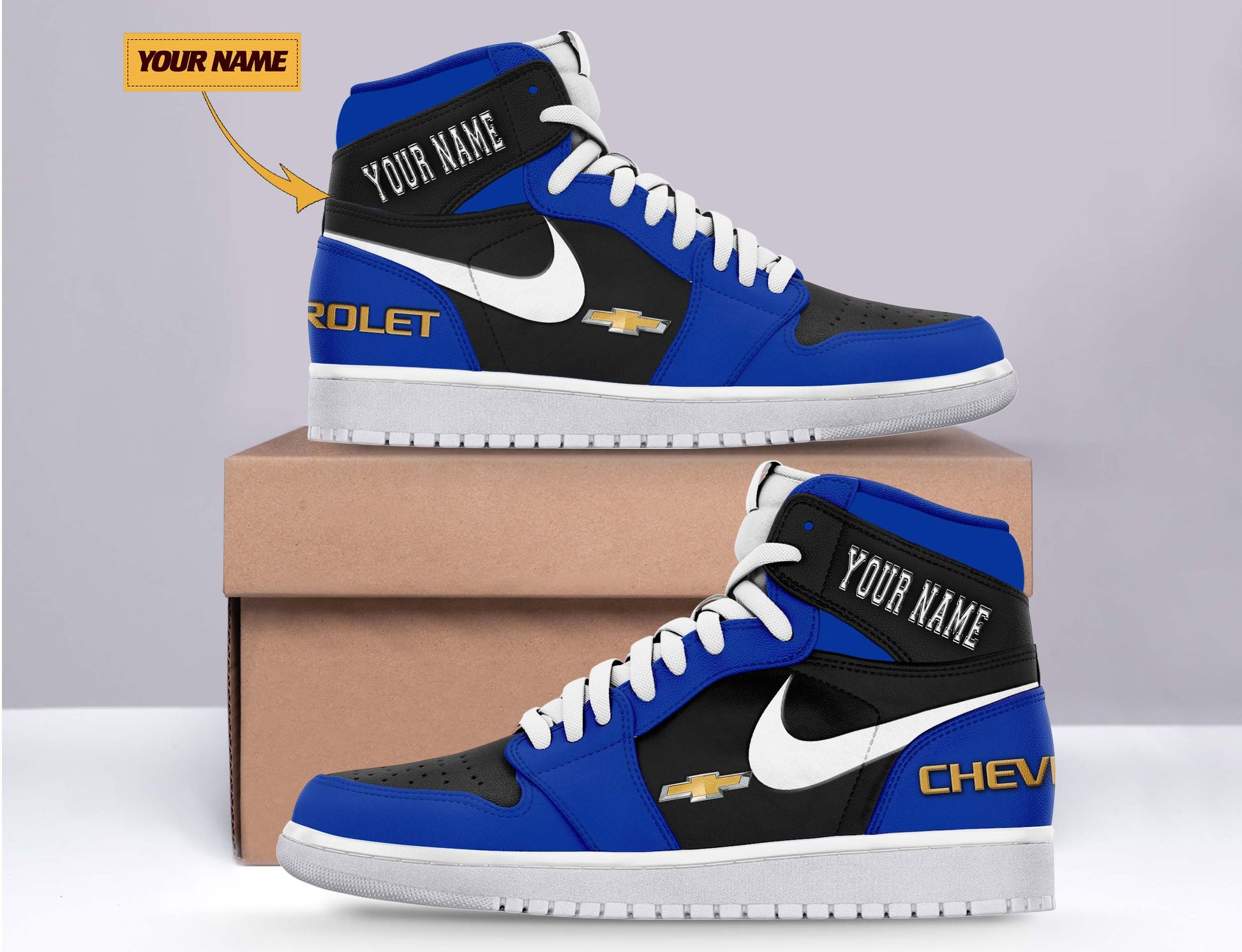 Ideafootwear Chevrolet AJ1 High Sneakers Shoes For Men And Women