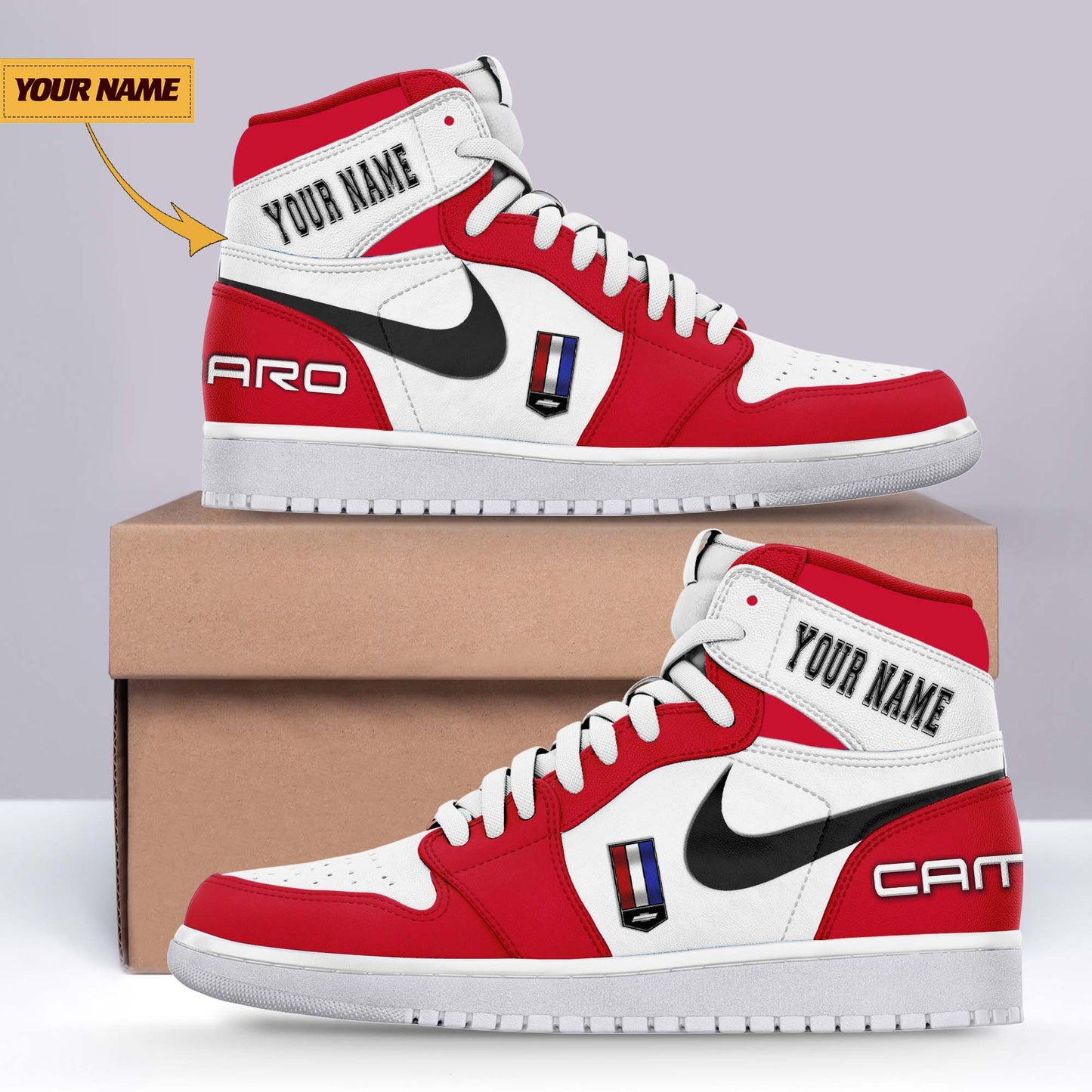 Ideafootwear Chevrolet Camaro AJ1 High Sneakers Shoes For Men And Women