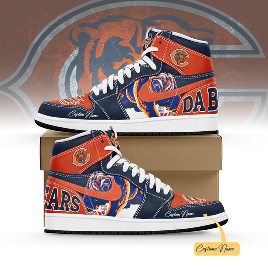 Ideafootwear Chicago Bears AJ1 High Sneakers Shoes For Men And Women