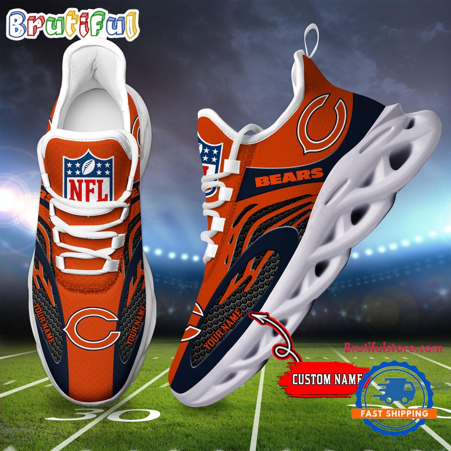 Ideafootwear Chicago Bears Max Soul Shoes Sneakers For Men And Women