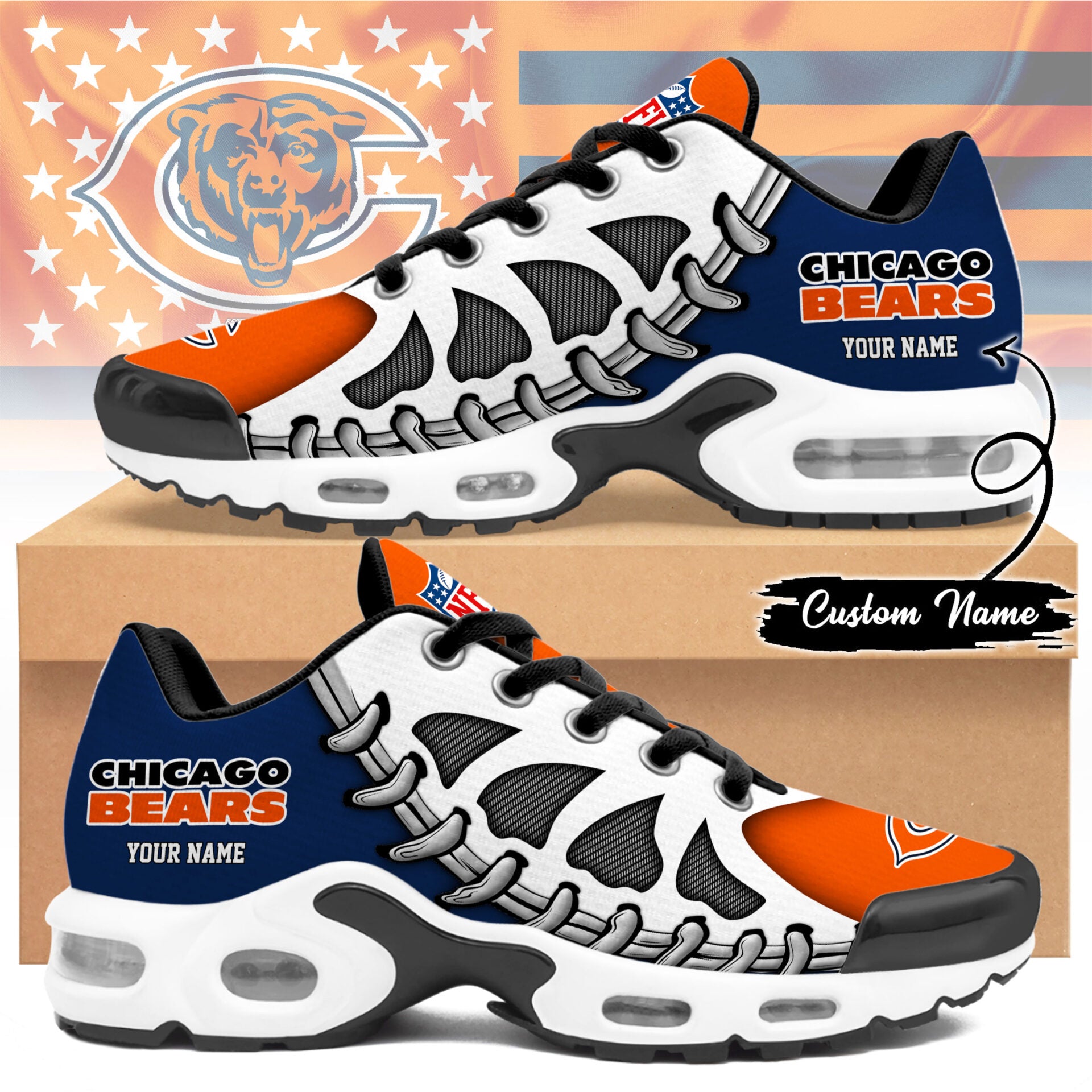 Ideafootwear Chicago Bears TN Shoes Sneakers For Men And Women