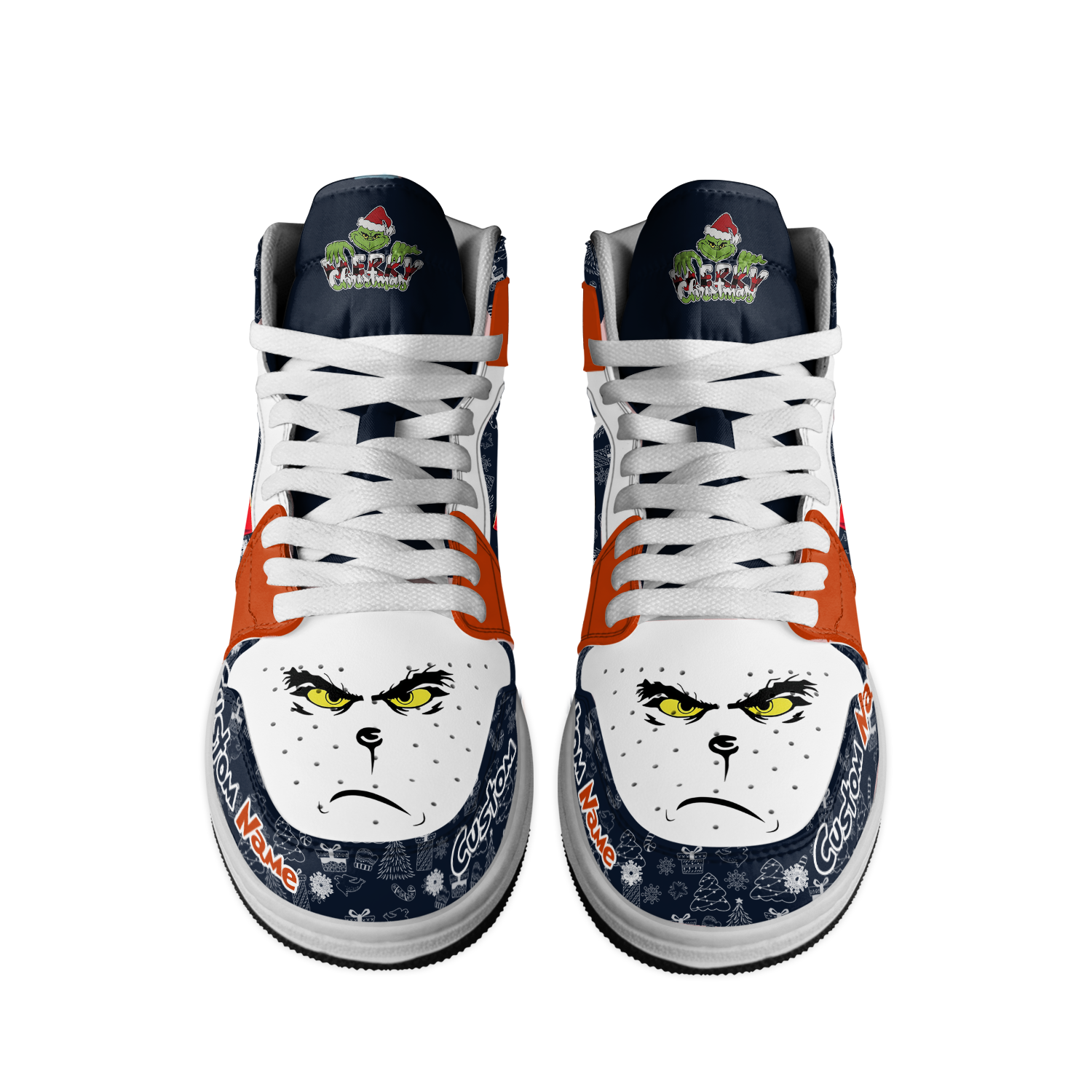Ideafootwear Chicago Bears x The Grinch x Christmas AJ1 High Sneakers Shoes For Men And Women