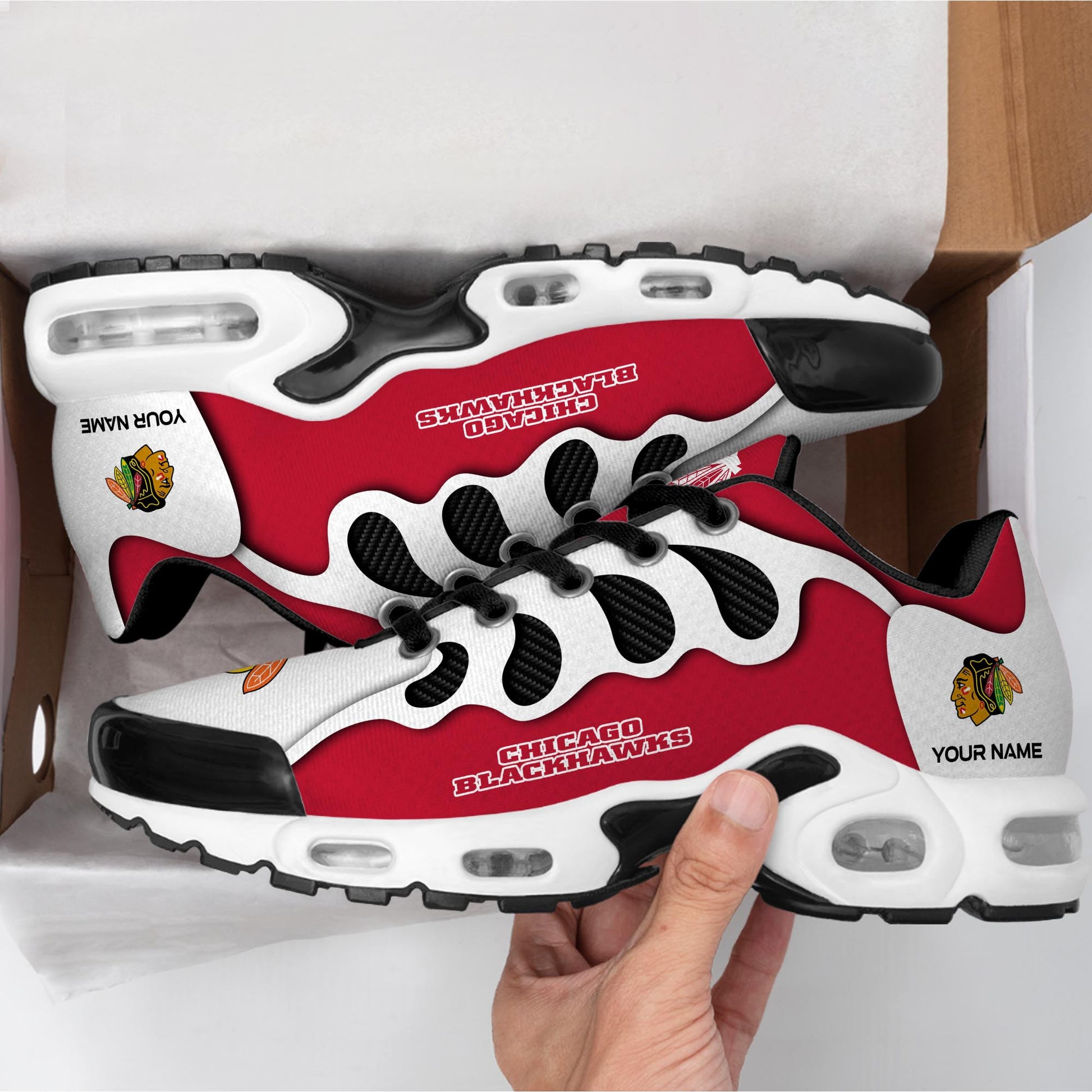 Ideafootwear Chicago Blackhawks TN Shoes Sneakers For Men And Women