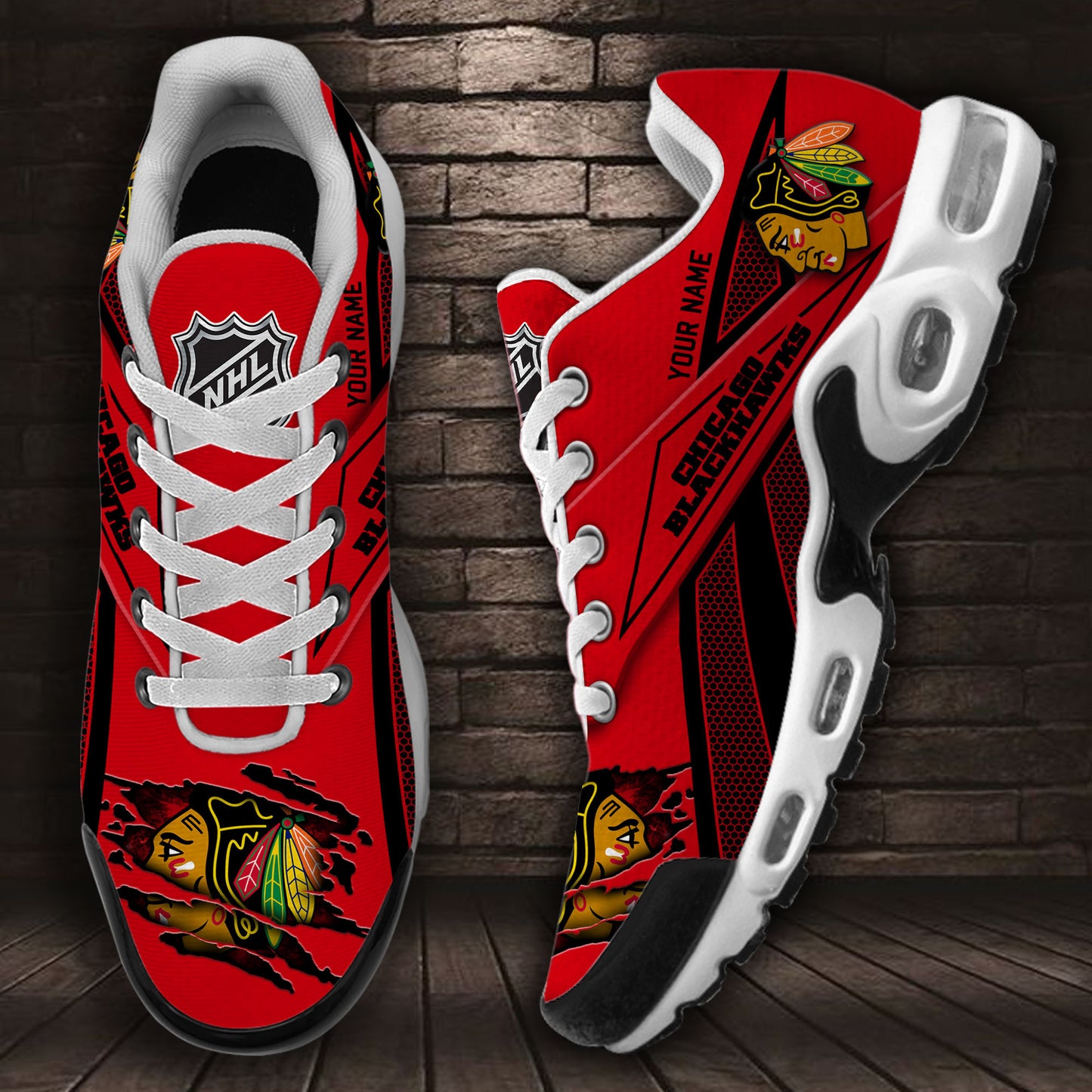 Ideafootwear Chicago Blackhawks TN Shoes Sneakers For Men And Women