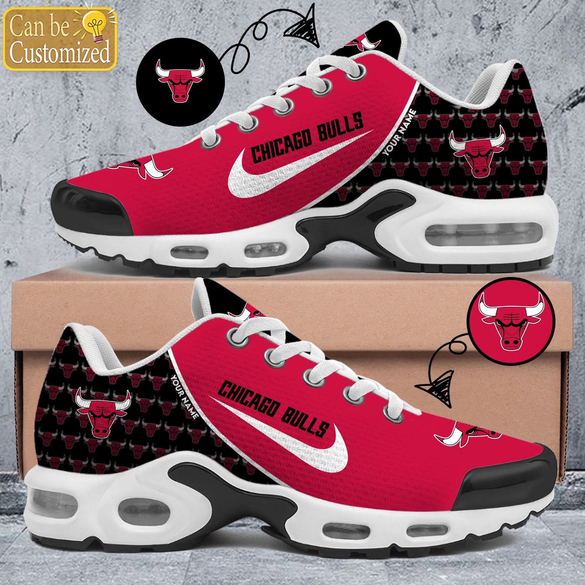 Ideafootwear Chicago Bulls TN Shoes Sneakers For Men And Women