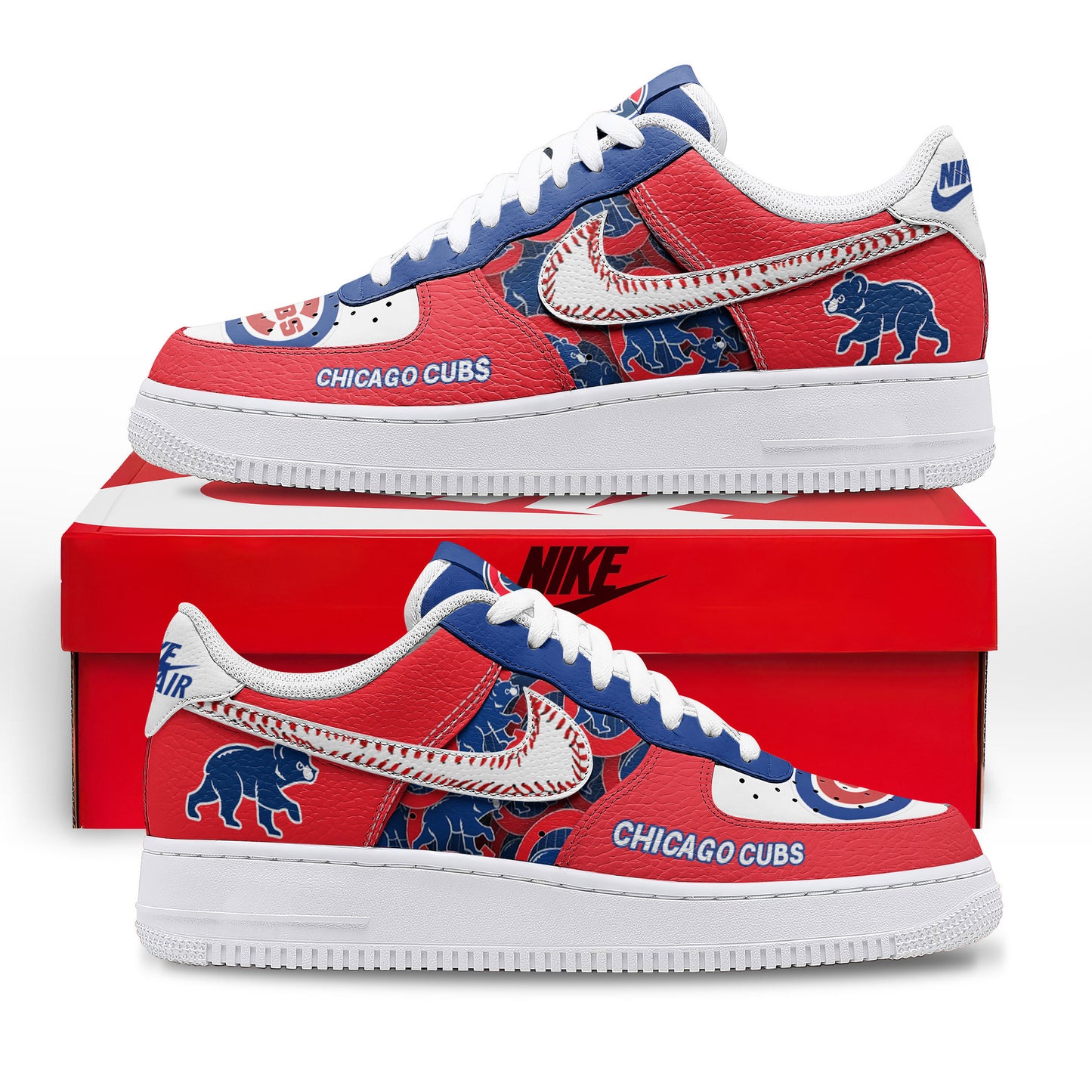 Ideafootwear Chicago Cubs Air Low-Top Sneakers Shoes For Men And Women 4