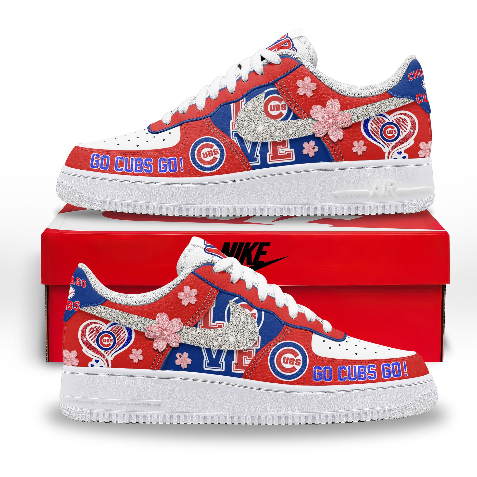 Ideafootwear Chicago Cubs Air Low-Top Sneakers Shoes For Men And Women 1