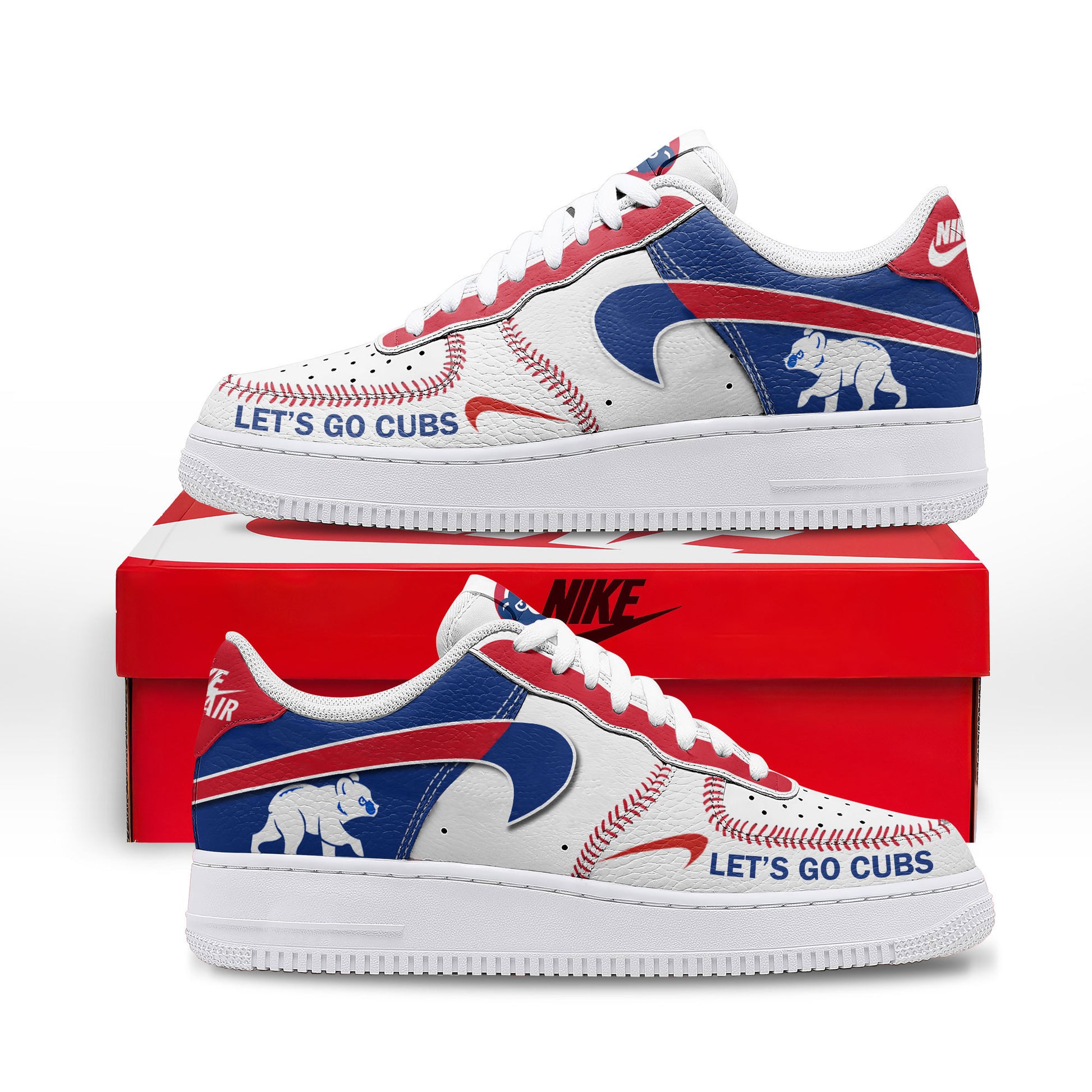 Ideafootwear Chicago Cubs Air Low-Top Sneakers Shoes For Men And Women 2