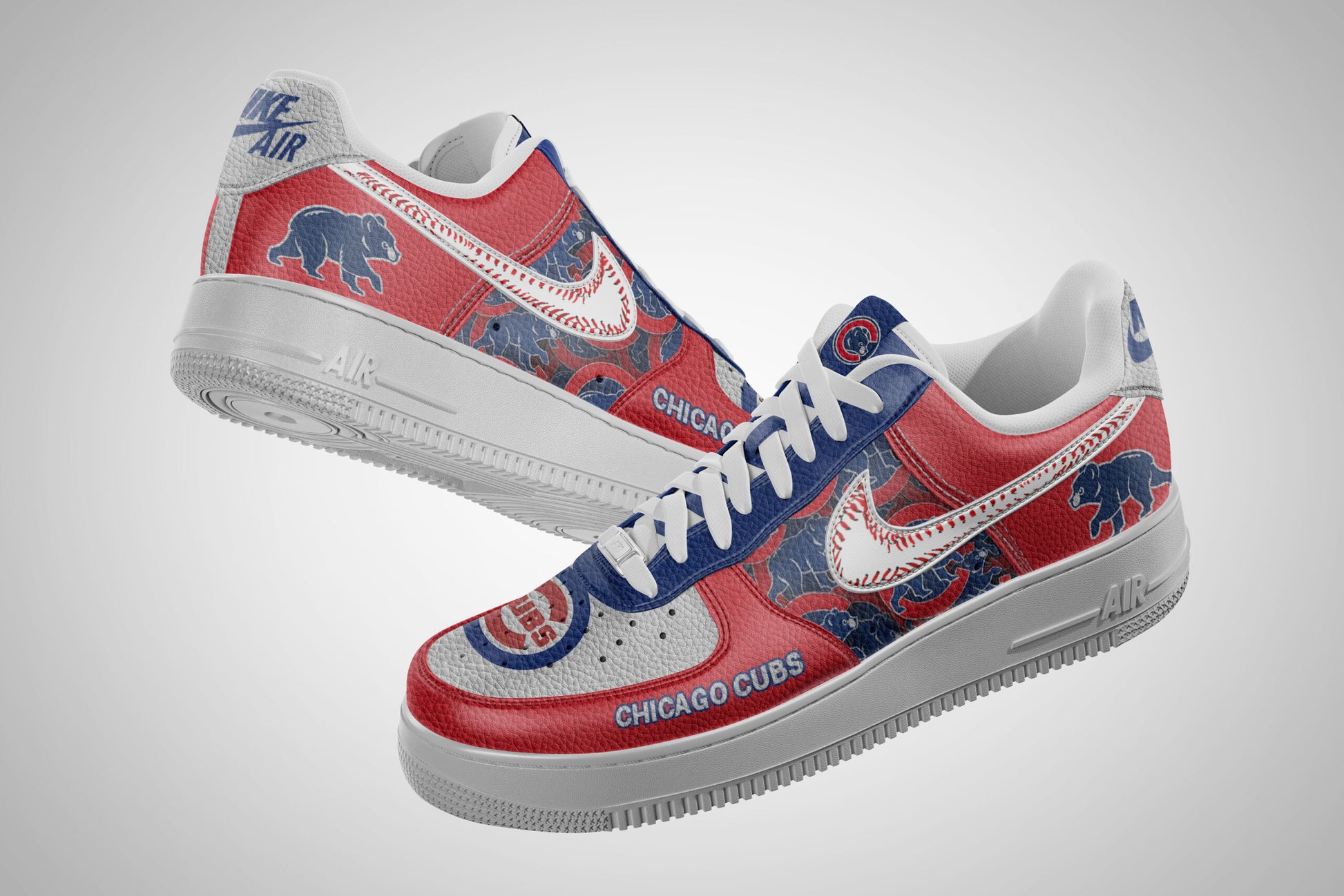 Ideafootwear Chicago Cubs Air Low-Top Sneakers Shoes For Men And Women 2