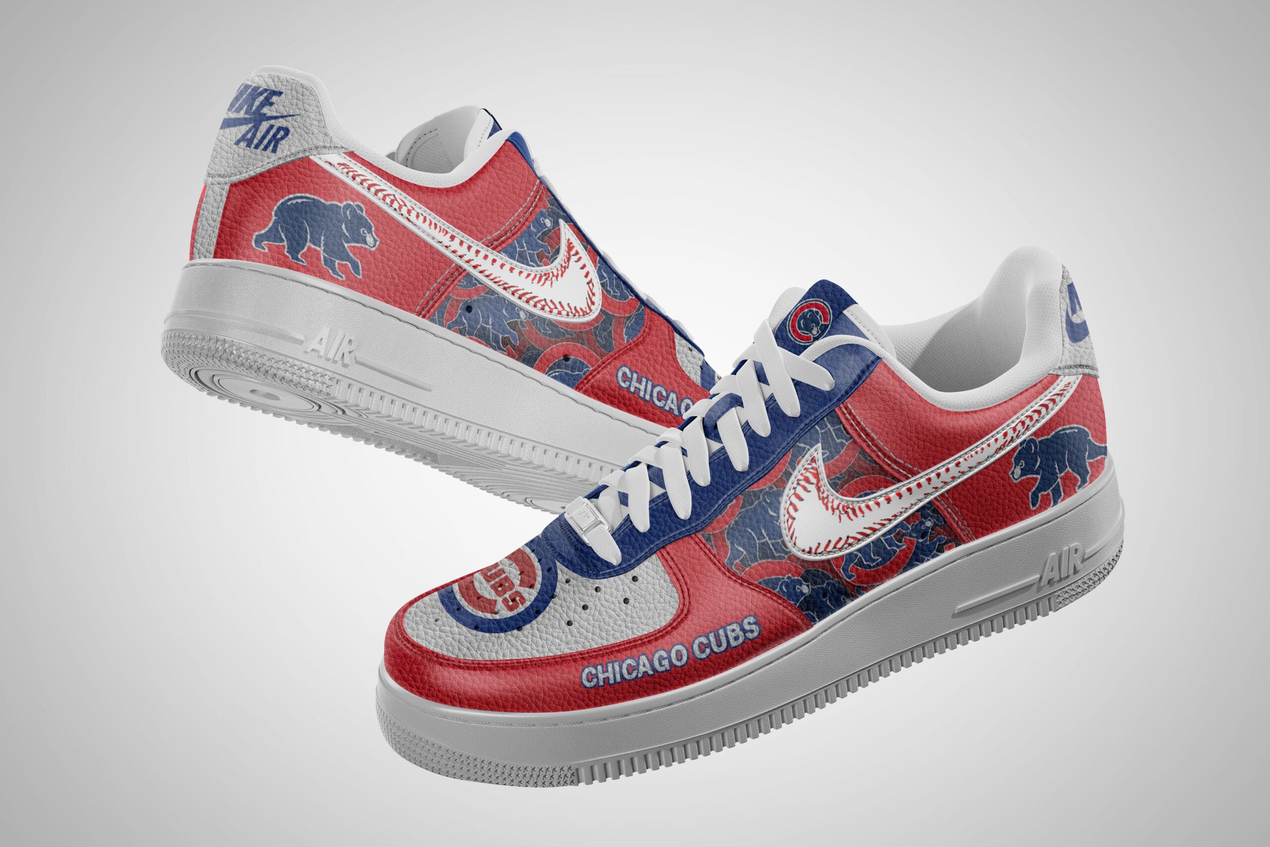 Ideafootwear Chicago Cubs Air Low-Top Sneakers Shoes For Men And Women 2