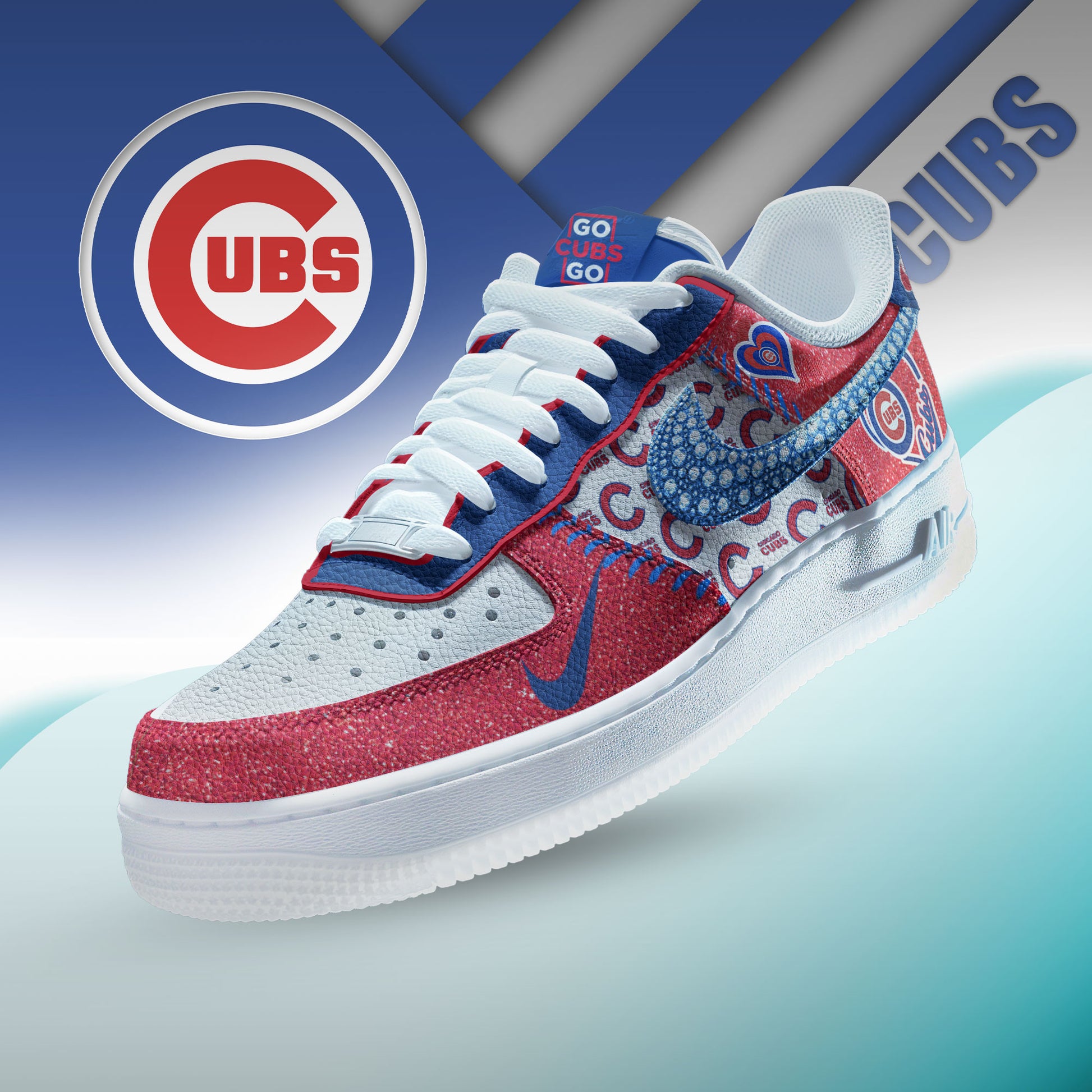 Ideafootwear Chicago Cubs Air Low-Top Sneakers Shoes For Men And Women 3