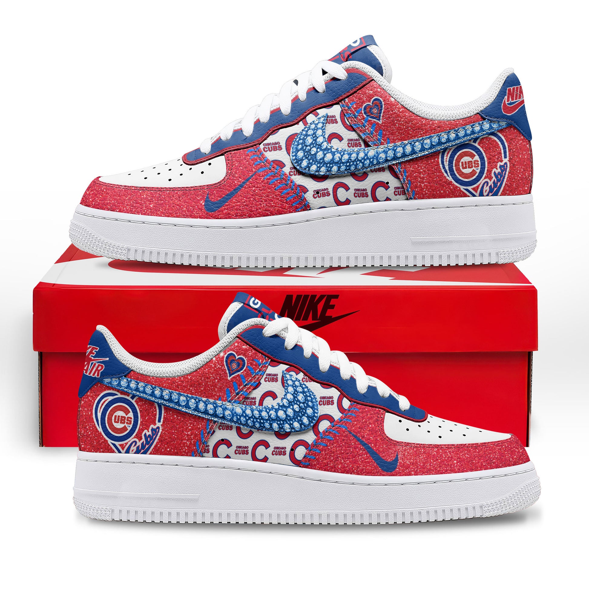 Ideafootwear Chicago Cubs Air Low-Top Sneakers Shoes For Men And Women 1