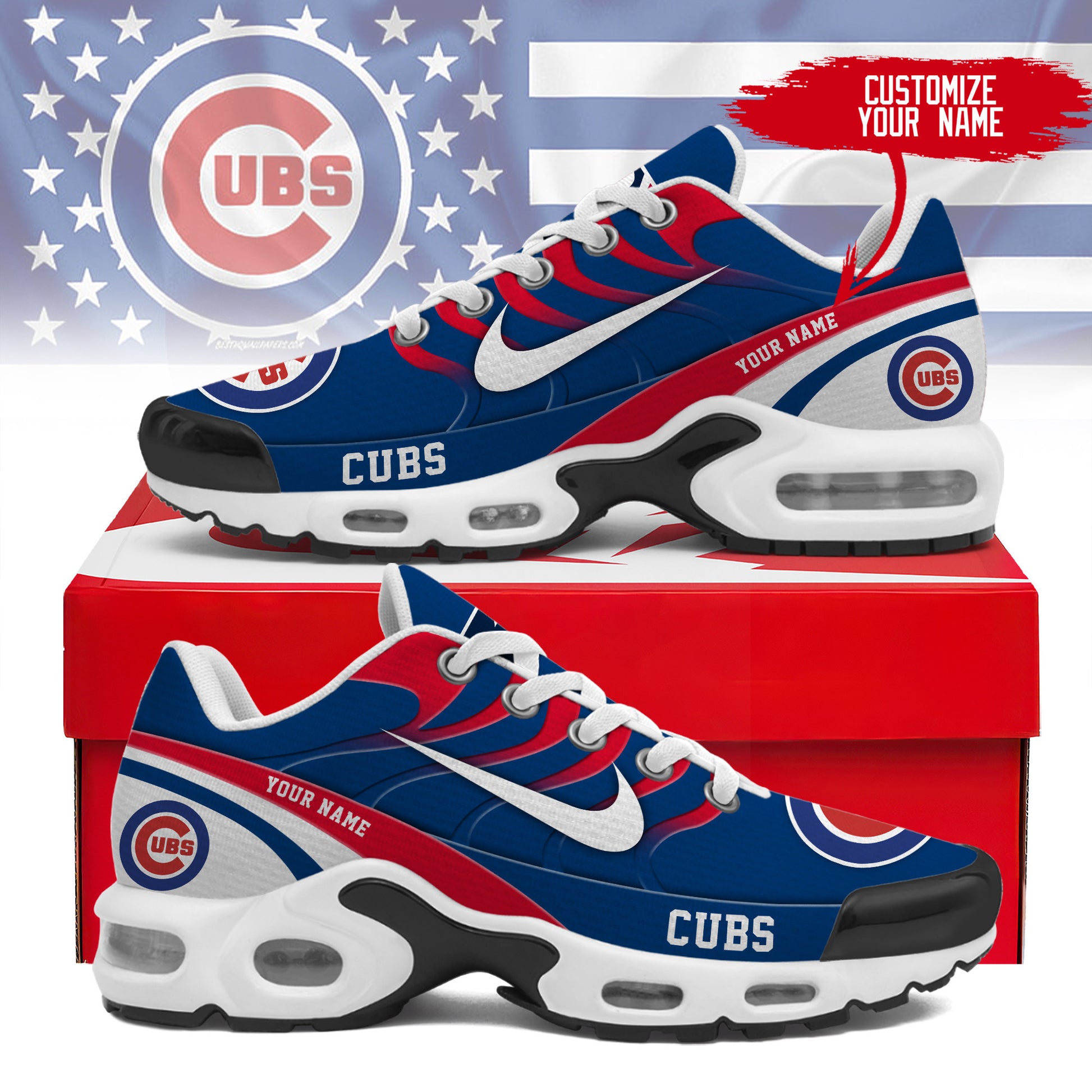 Ideafootwear Chicago Cubs TN Shoes Sneakers For Men And Women
