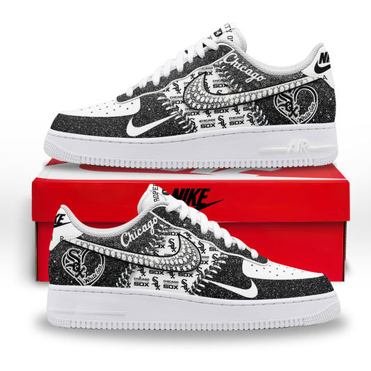 Ideafootwear Chicago White Sox Air Low-Top Sneakers Shoes For Men And Women 1