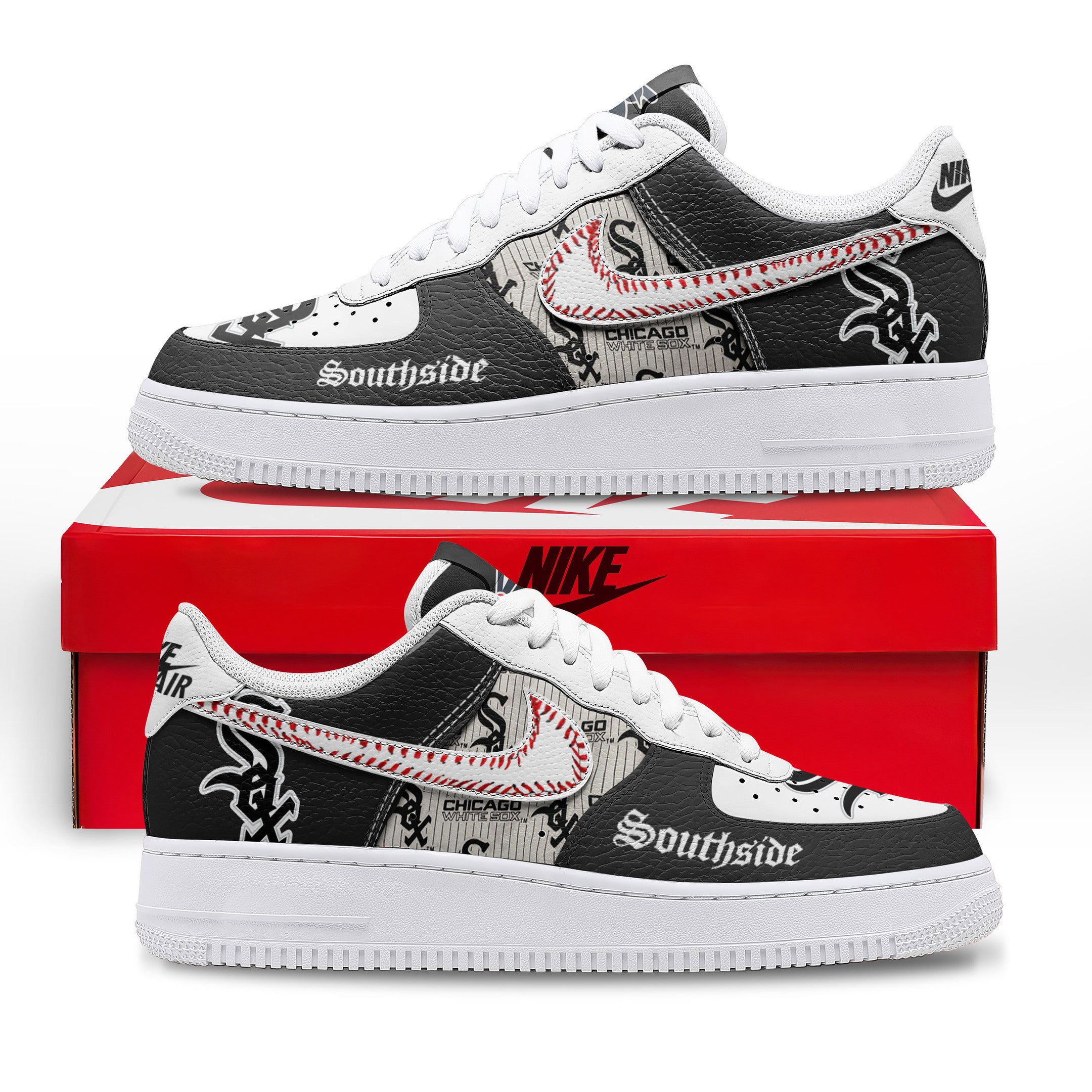 Ideafootwear Chicago White Sox Air Low-Top Sneakers Shoes For Men And Women 4