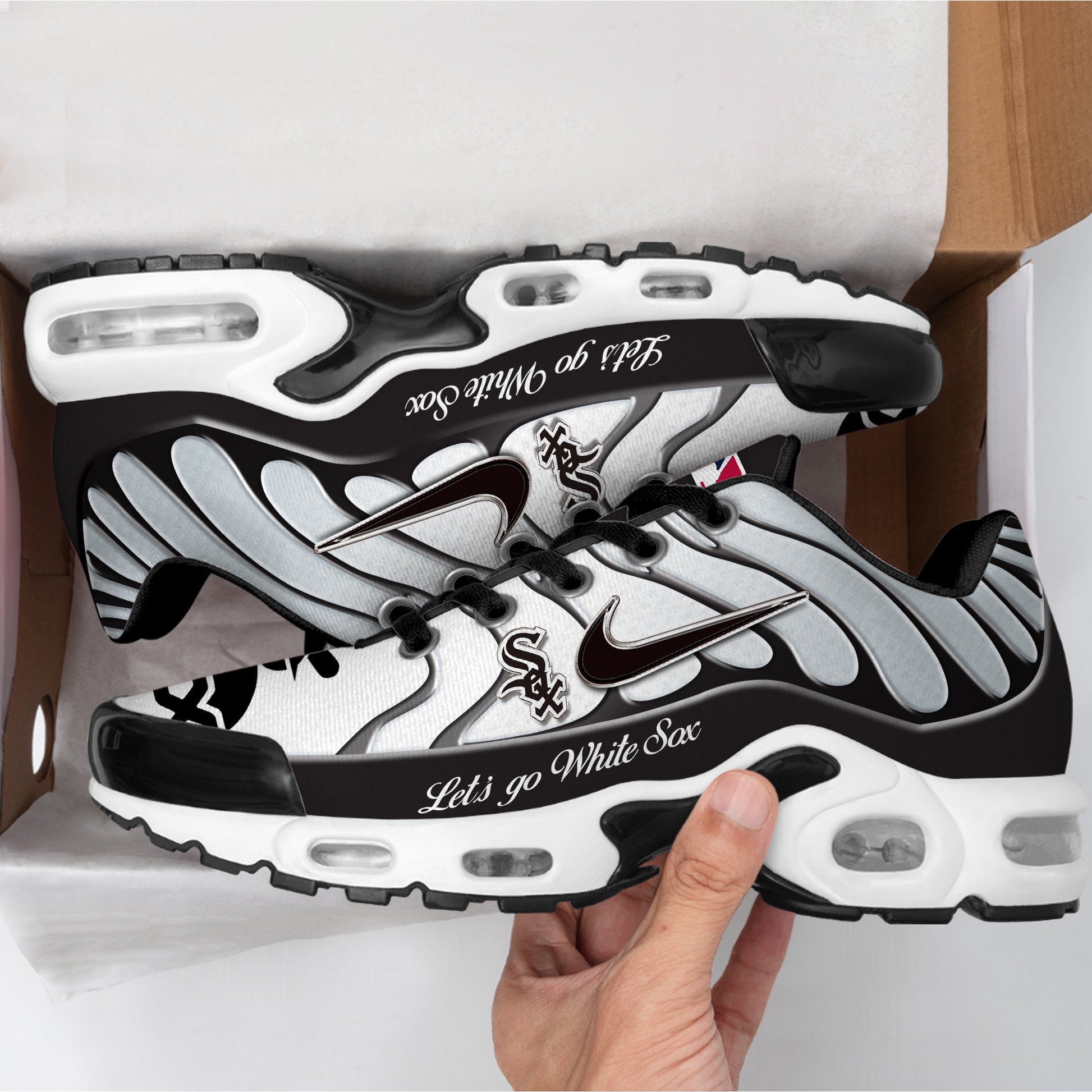 Ideafootwear Chicago White Sox TN Shoes Sneakers For Men And Women